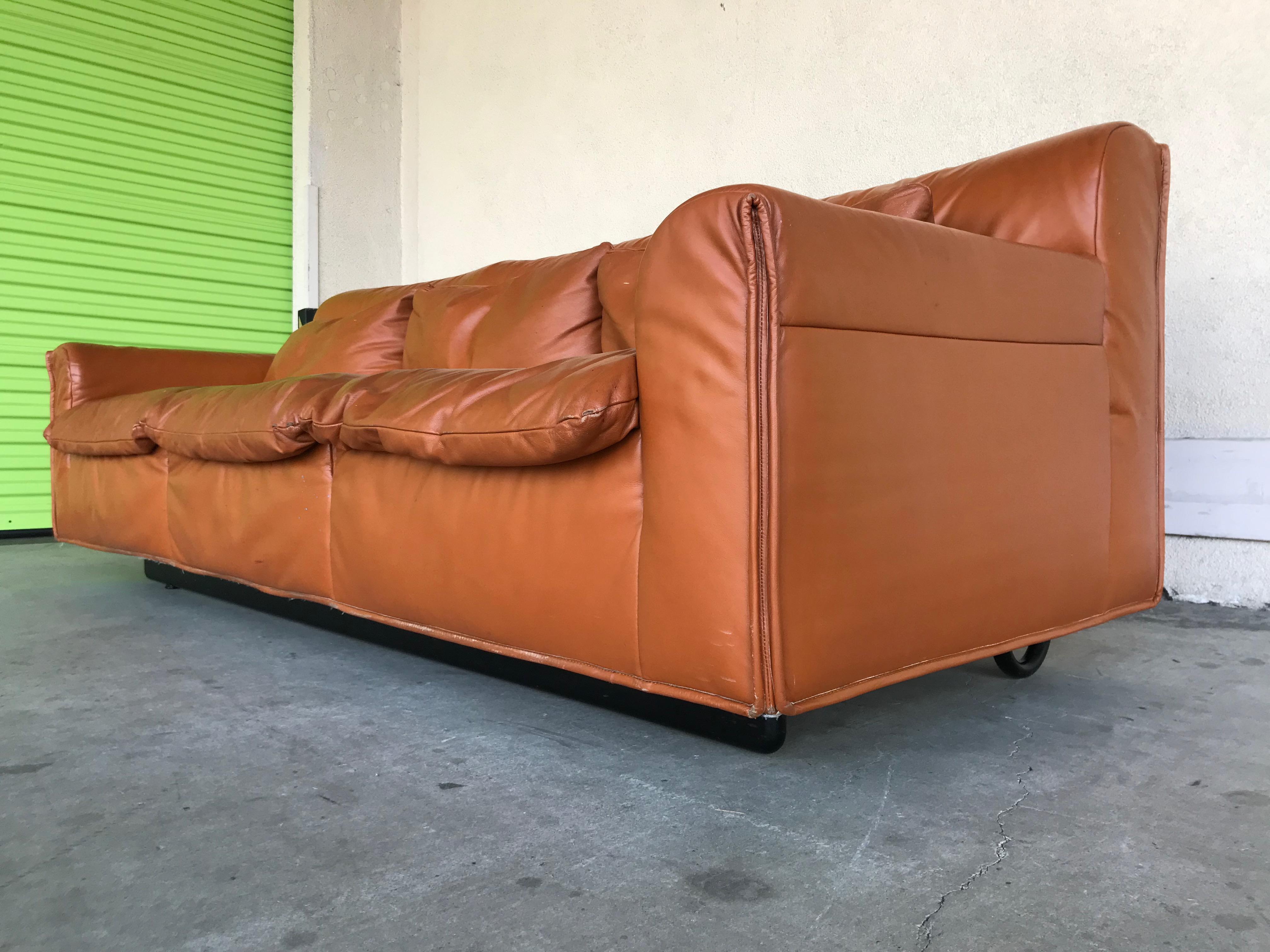 20th Century Otto Zapf Leather Knoll Sofa, 1980
