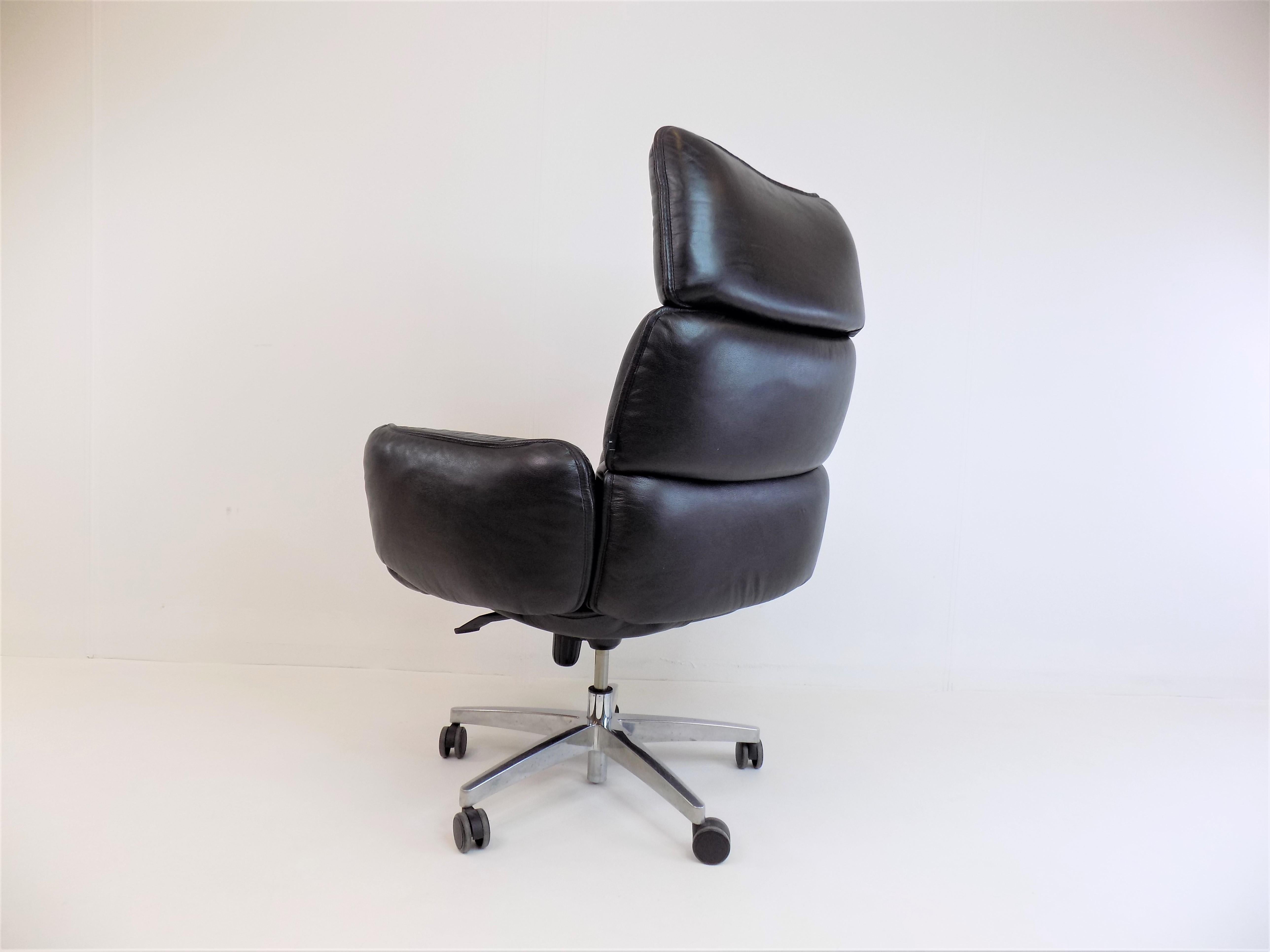 Mid-Century Modern Otto Zapf Leather Office Chair for Topstar
