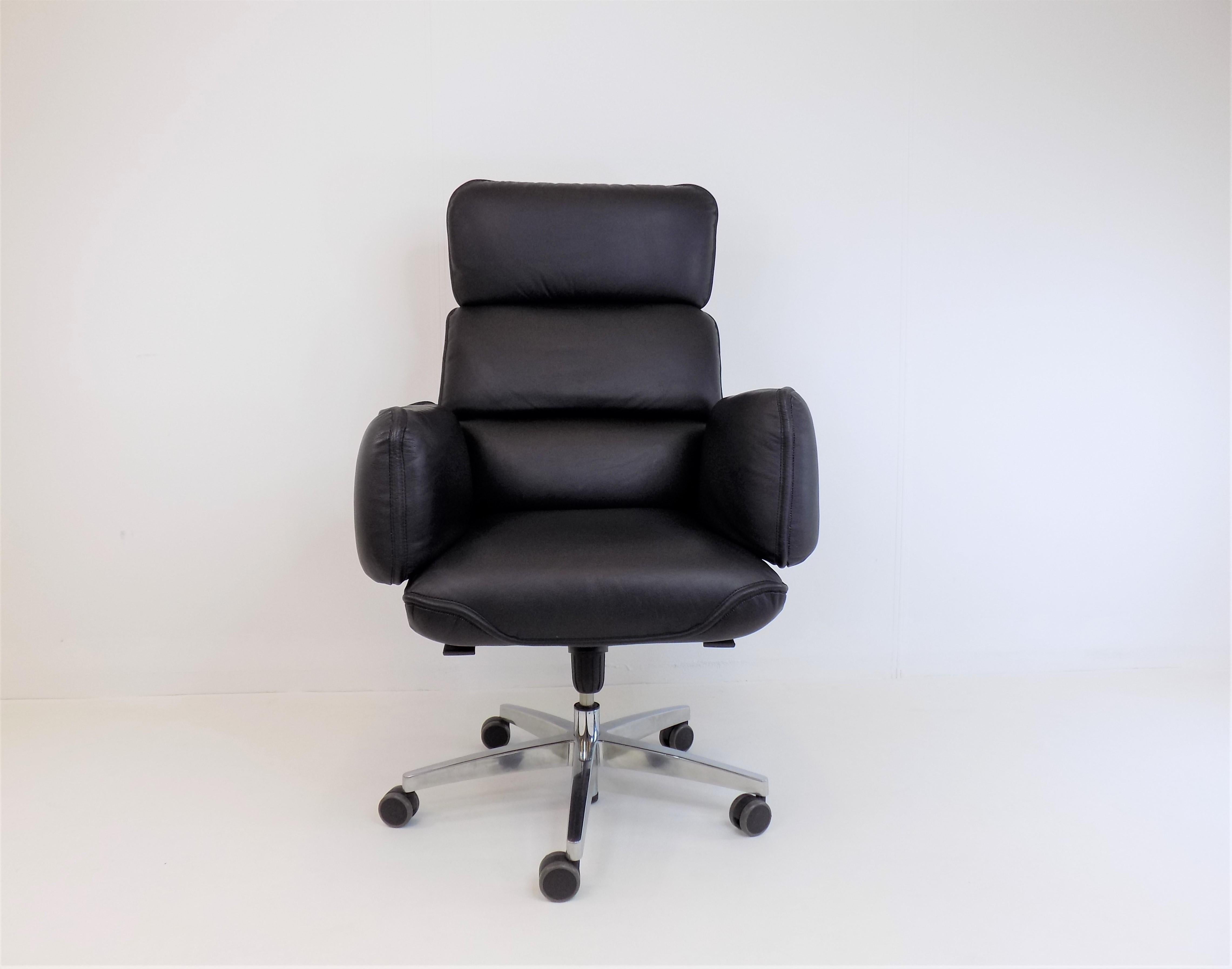 Mid-Century Modern Otto Zapf Leather Office Chair for Topstar