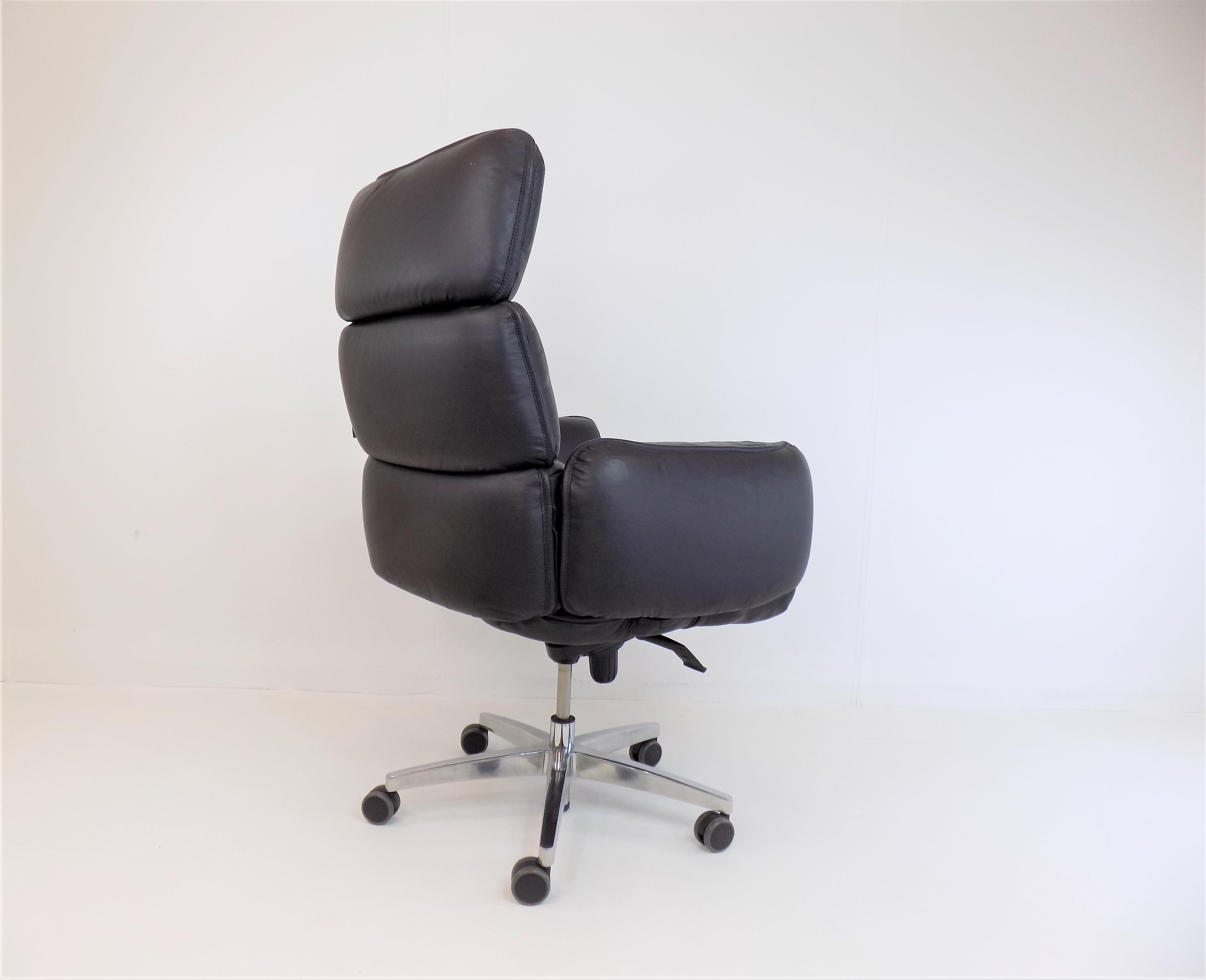 Late 20th Century Otto Zapf Leather Office Chair for Topstar