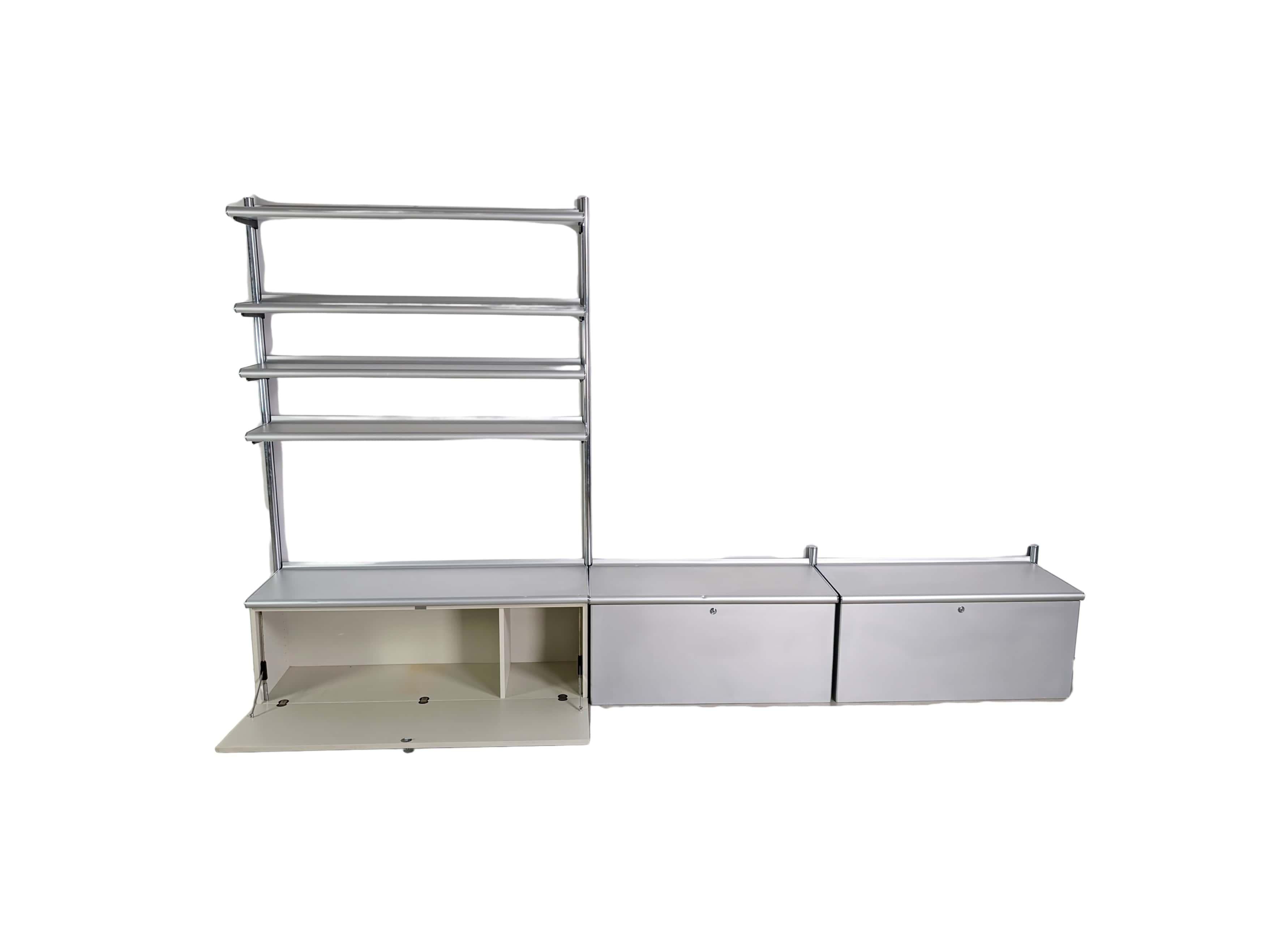 Otto Zapf Regalsystem Vitra Vieler Wingset Wandregal Aluminium en vente 4