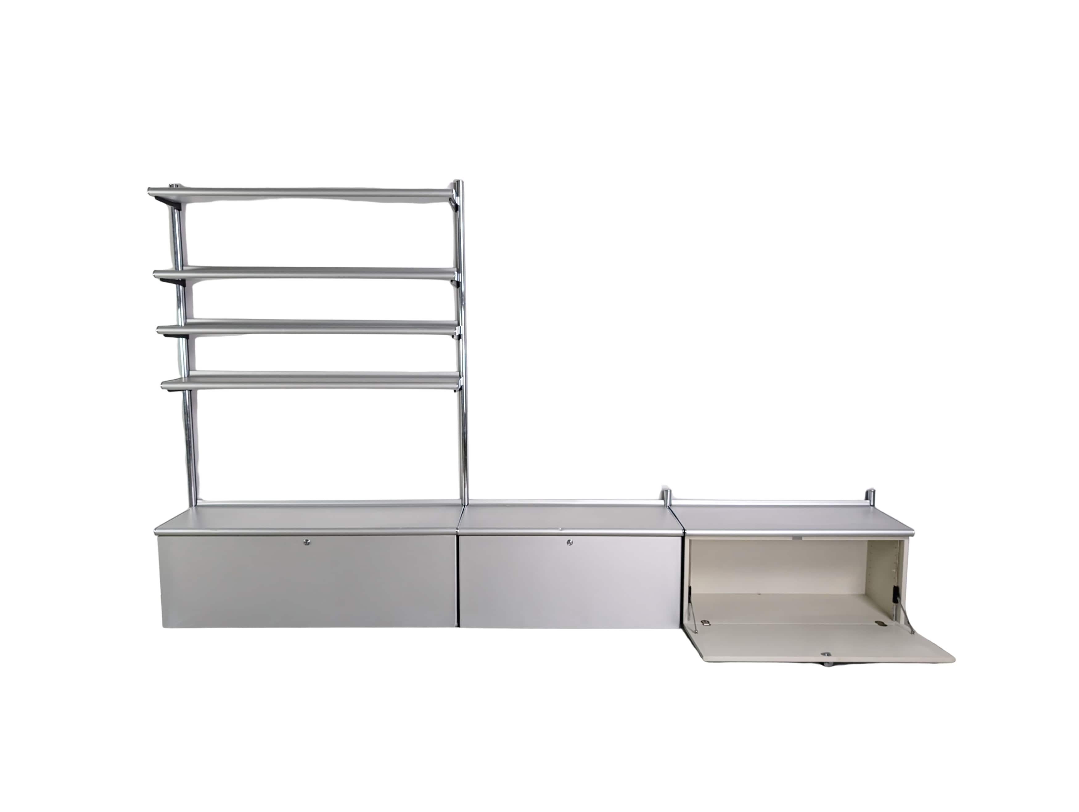 Otto Zapf Regalsystem Vitra Vieler Wingset Wandregal Aluminium en vente 5