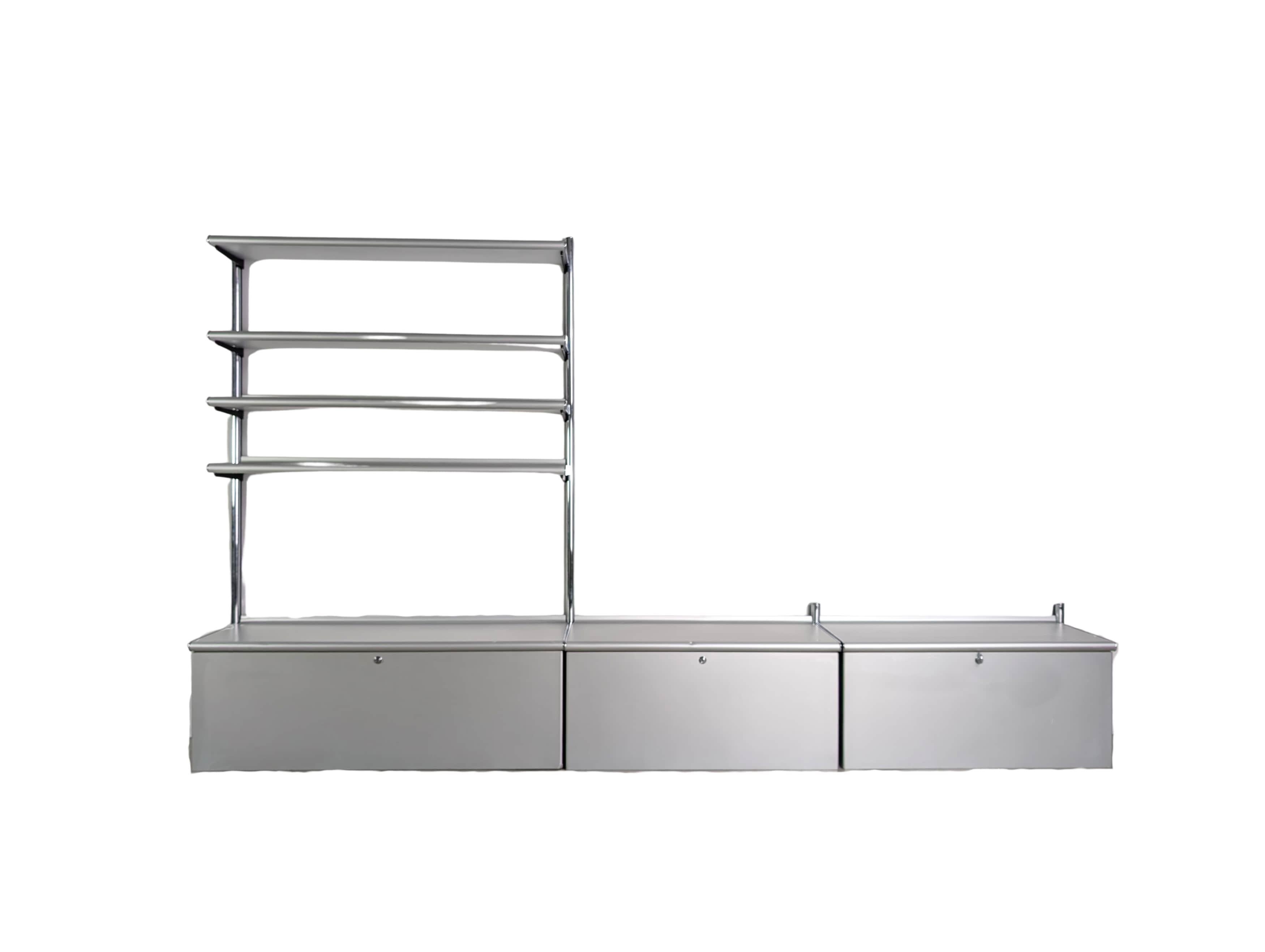 Otto Zapf Regalsystem Vitra Vieler Wingset Wandregal Aluminium en vente 6