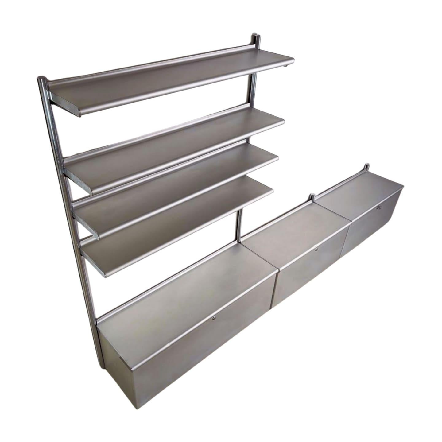 Allemand Otto Zapf Regalsystem Vitra Vieler Wingset Wandregal Aluminium en vente