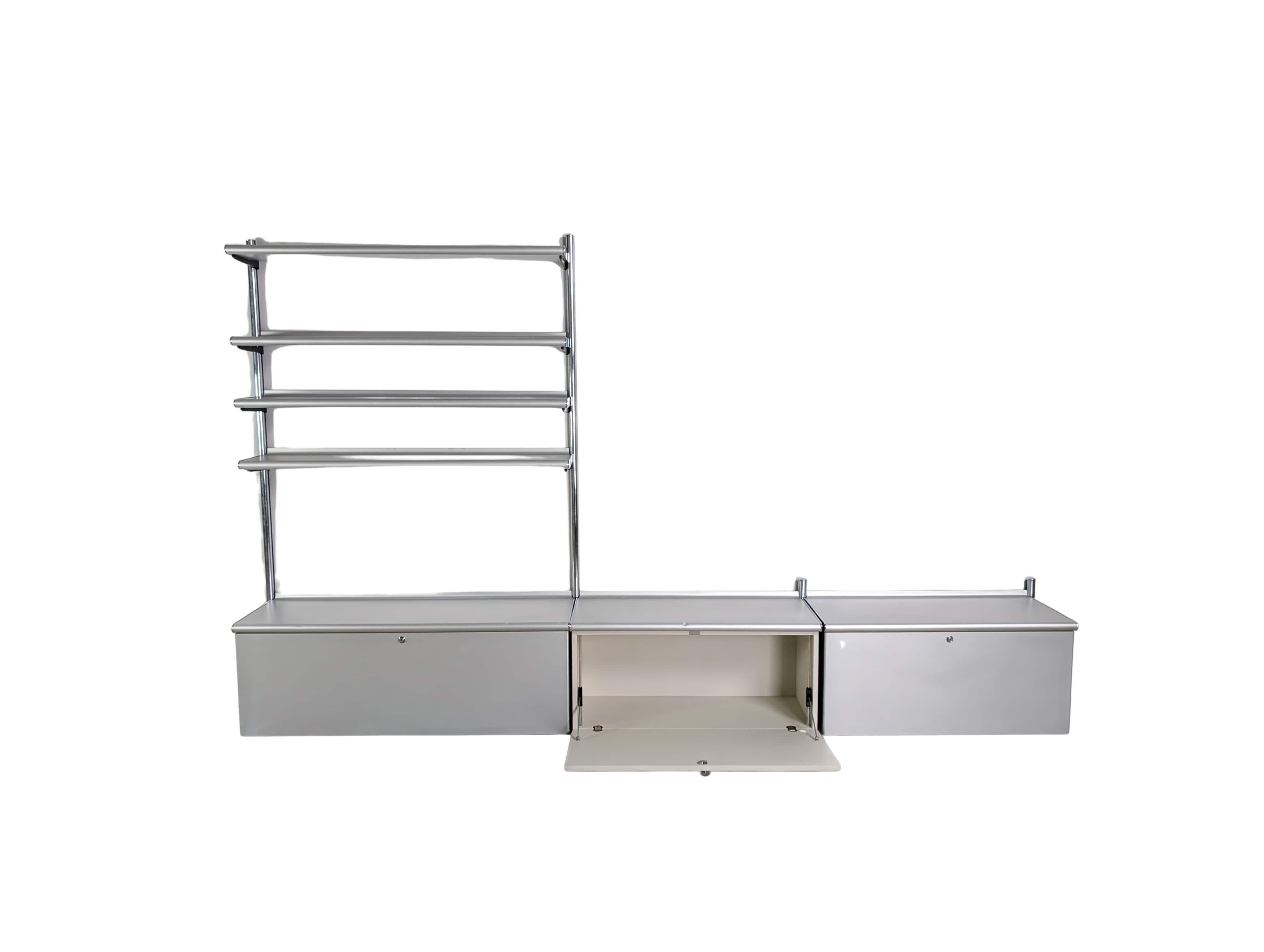 Otto Zapf Regalsystem Vitra Vieler Wingset Wandregal Aluminium en vente 3