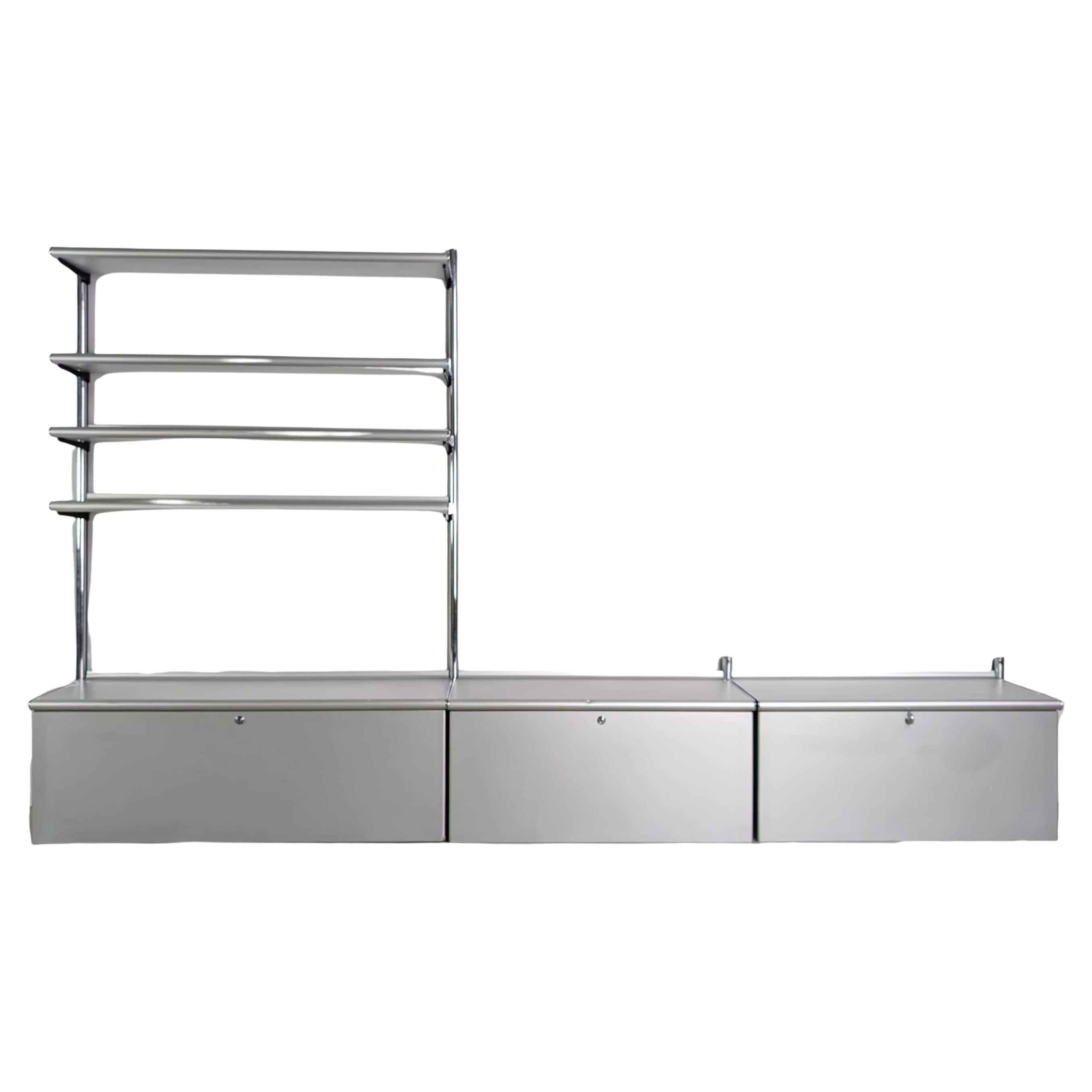 Otto Zapf Regalsystem Vitra Vieler Wingset Wandregal Aluminium en vente