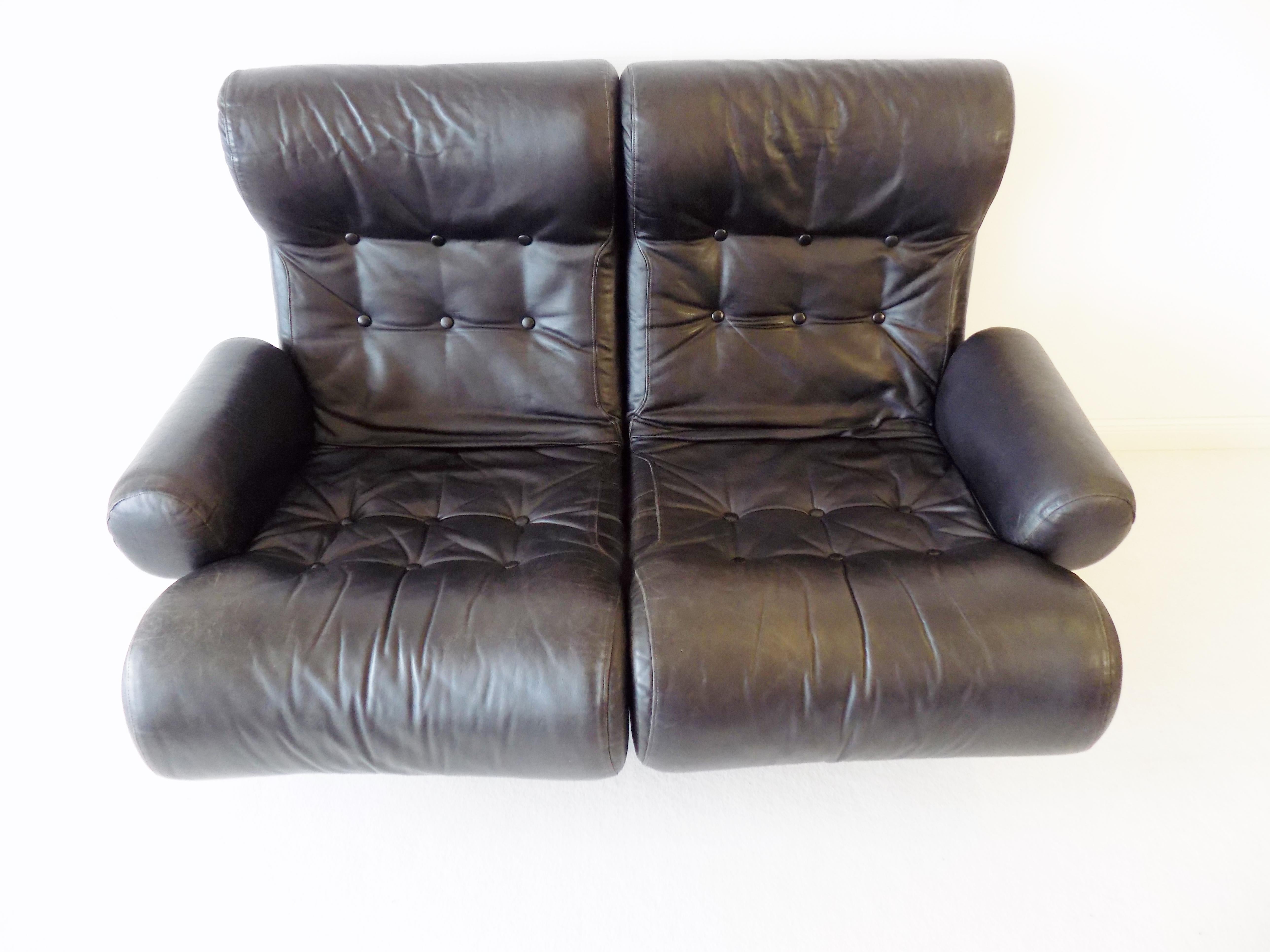 Otto Zapf Sofalette Leather Lounge Chair 2 Seater For Sale 1