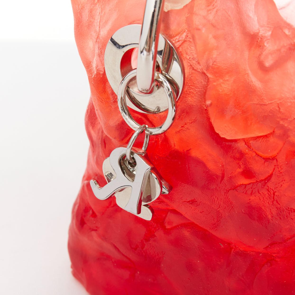 OTTOLINGER Otto handcrafted red clear ombre jelly hardware top handle bag For Sale 2