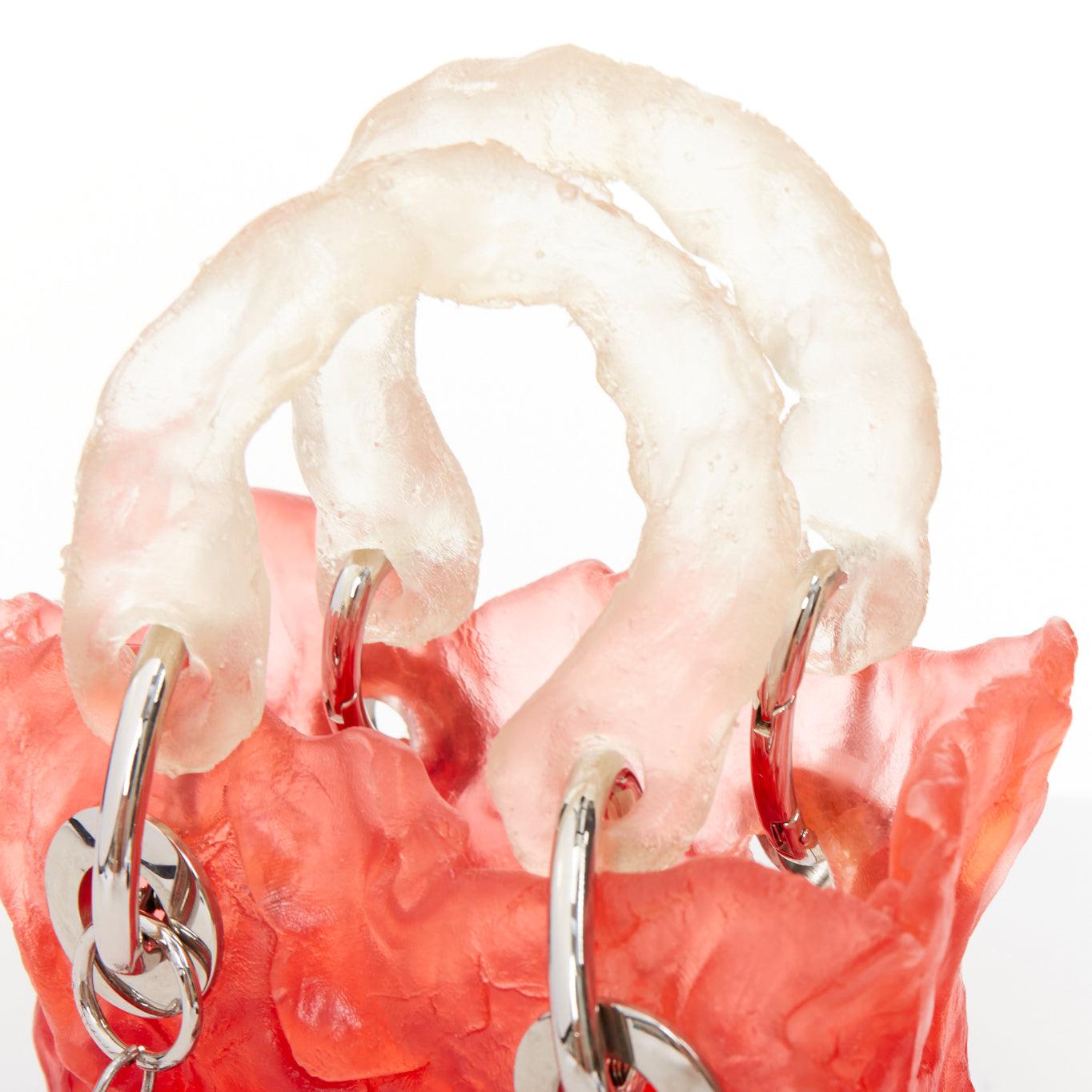 OTTOLINGER Otto handcrafted red clear ombre jelly hardware top handle bag For Sale 3