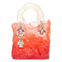 OTTOLINGER Otto handcrafted red clear ombre jelly hardware top handle bag