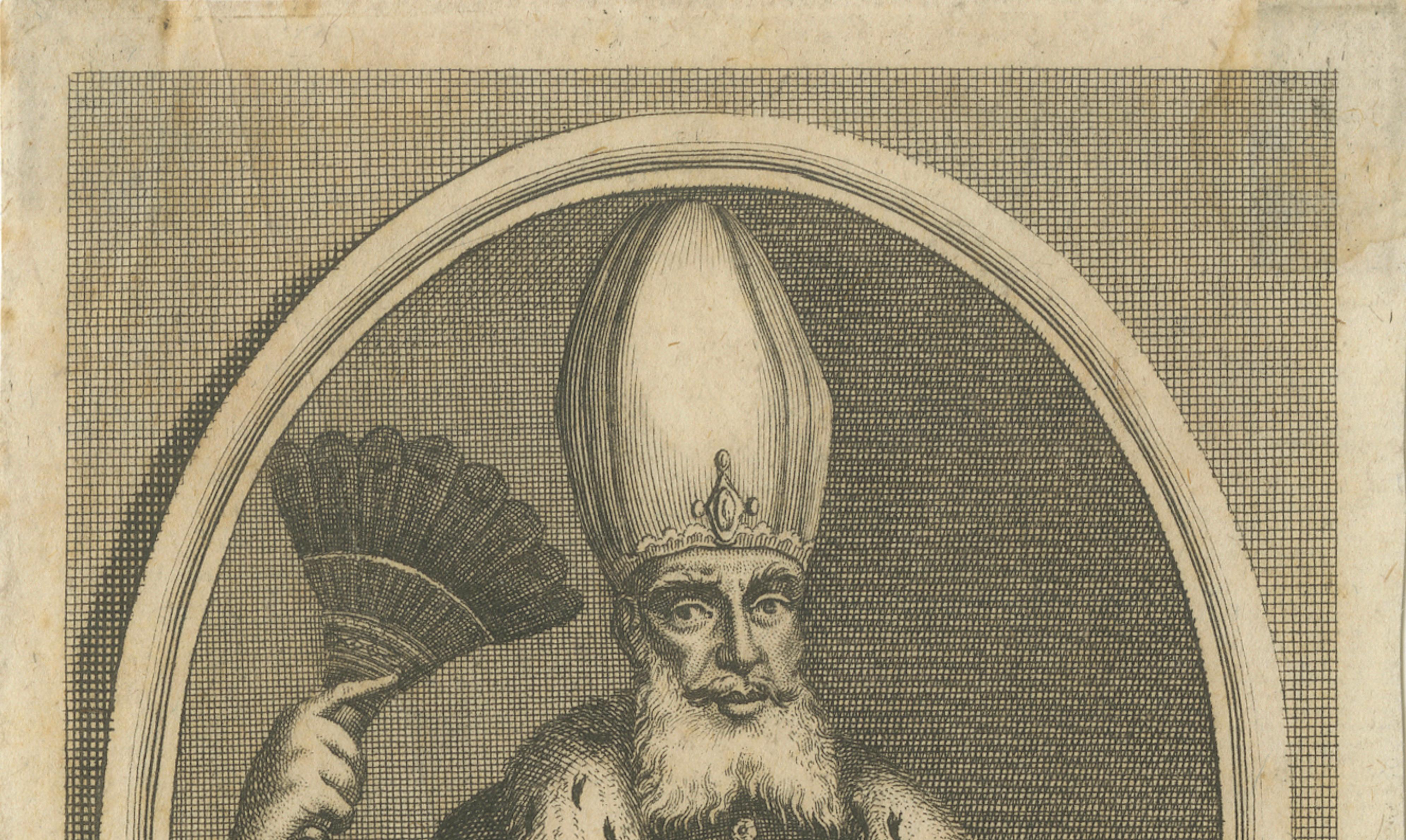 Ottoman Ambassador Portrait Engraving, Bernigeroth, Turkish Envoy, c.1740