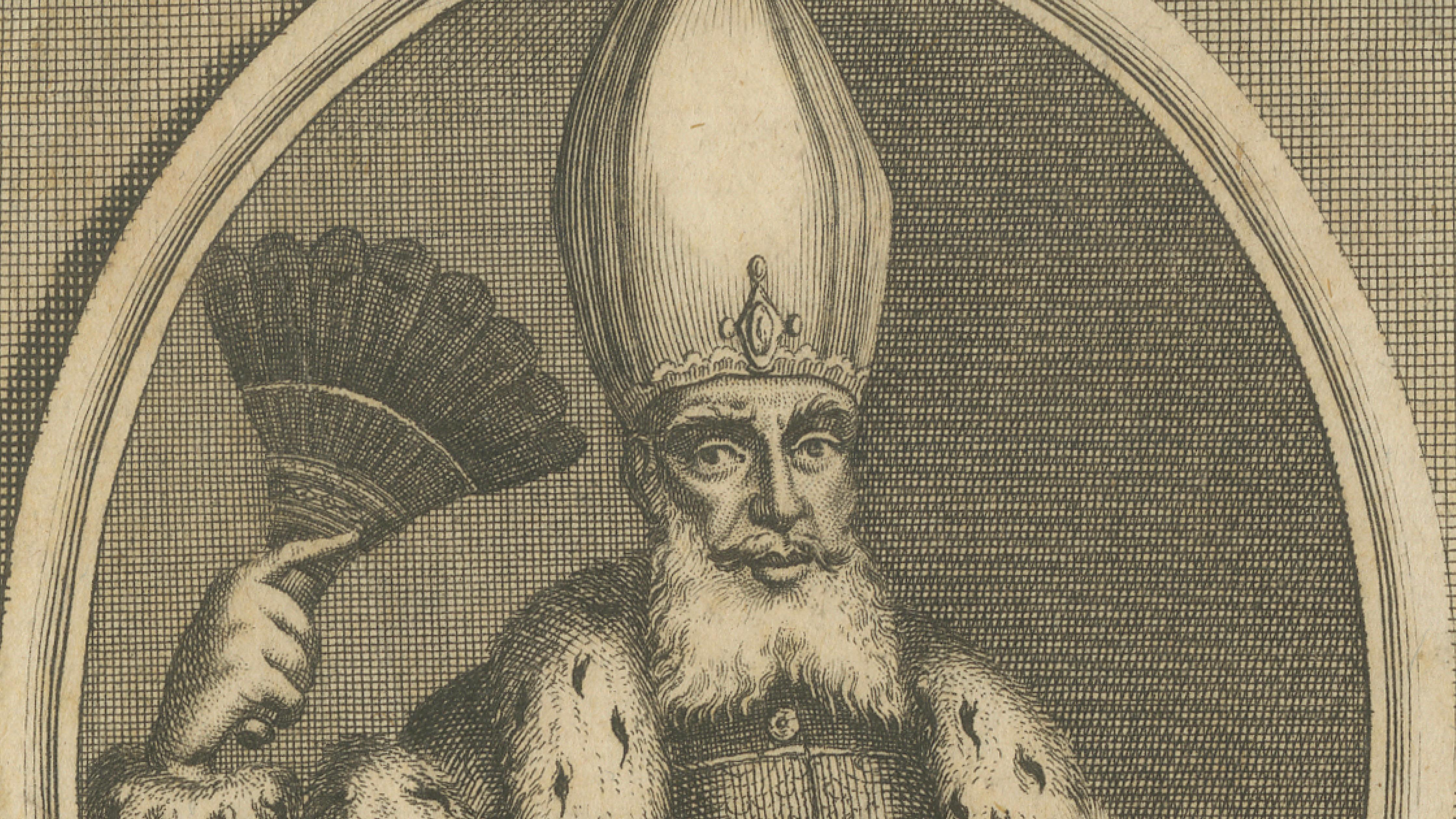 Ottoman Ambassador Portrait Engraving, Bernigeroth, Turkish Envoy, c.1740
