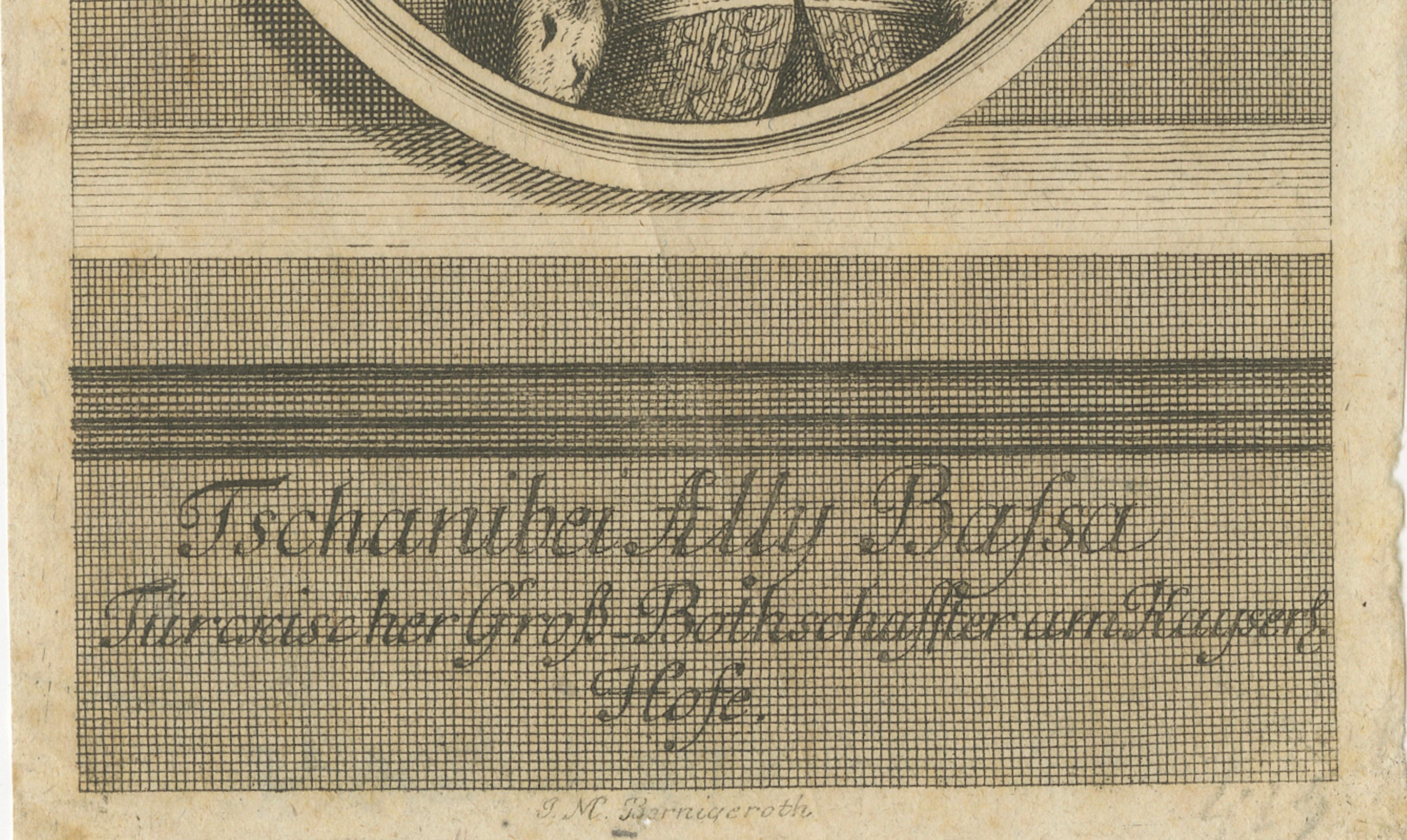 Ottoman Ambassador Portrait Engraving, Bernigeroth, Turkish Envoy, c.1740