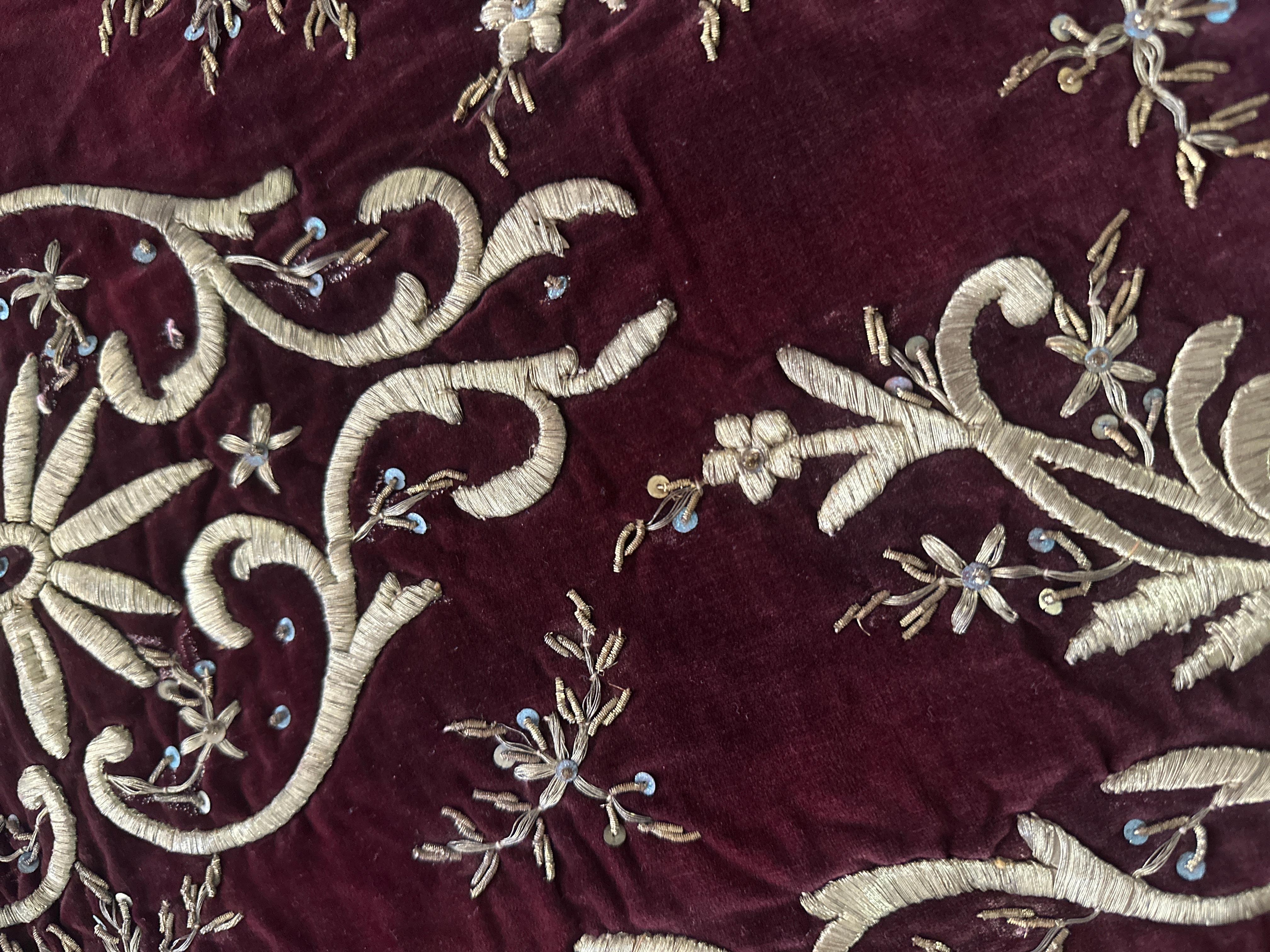 Turkish Ottoman Antique Embroidery Gold Metallic Thread (Late 19th Century) For Sale