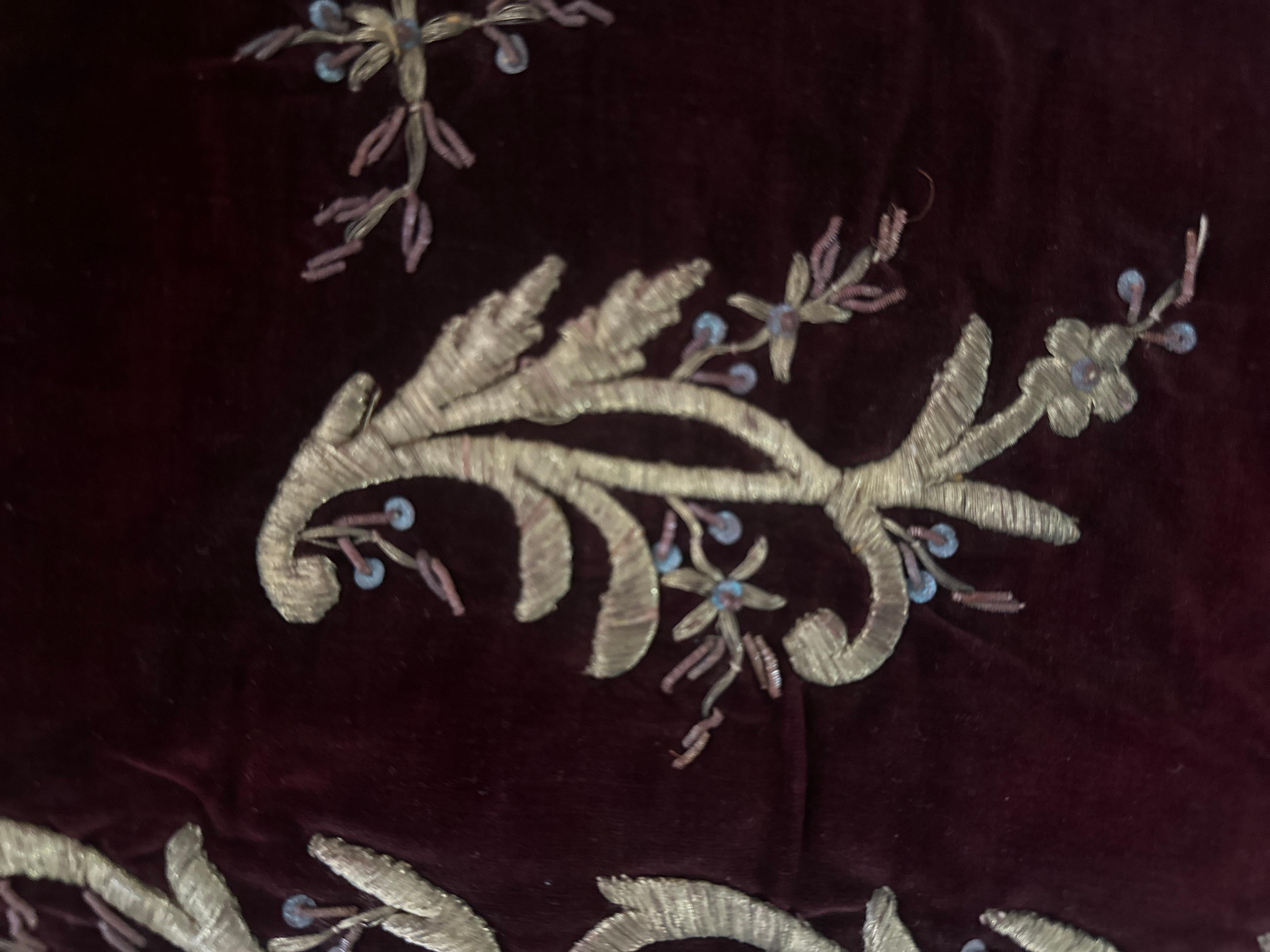 Ottoman Antique Embroidery Gold Metallic Thread (Late 19th Century) For Sale 1