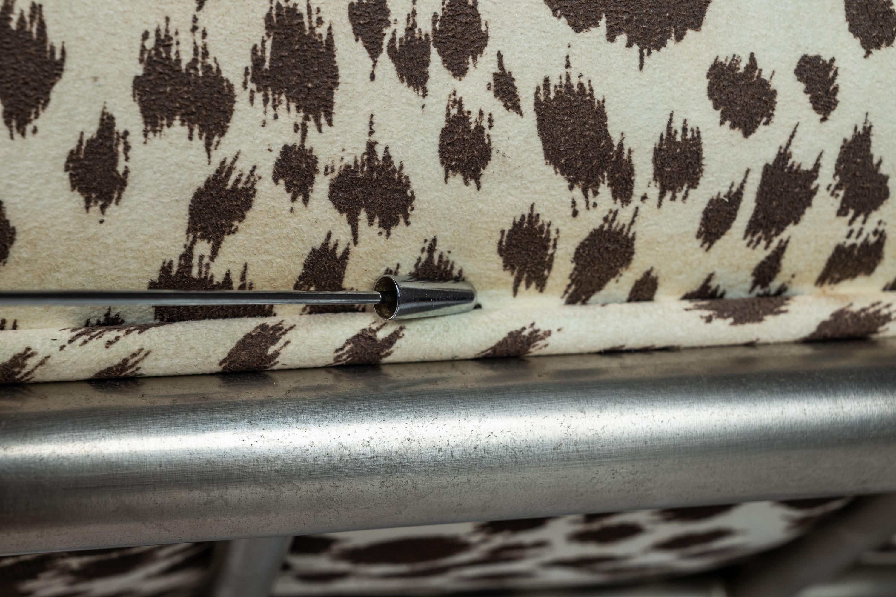 Ottoman/Bench in Animal Print by Milo Baughman for Carson's, USA, c. 1980's 3