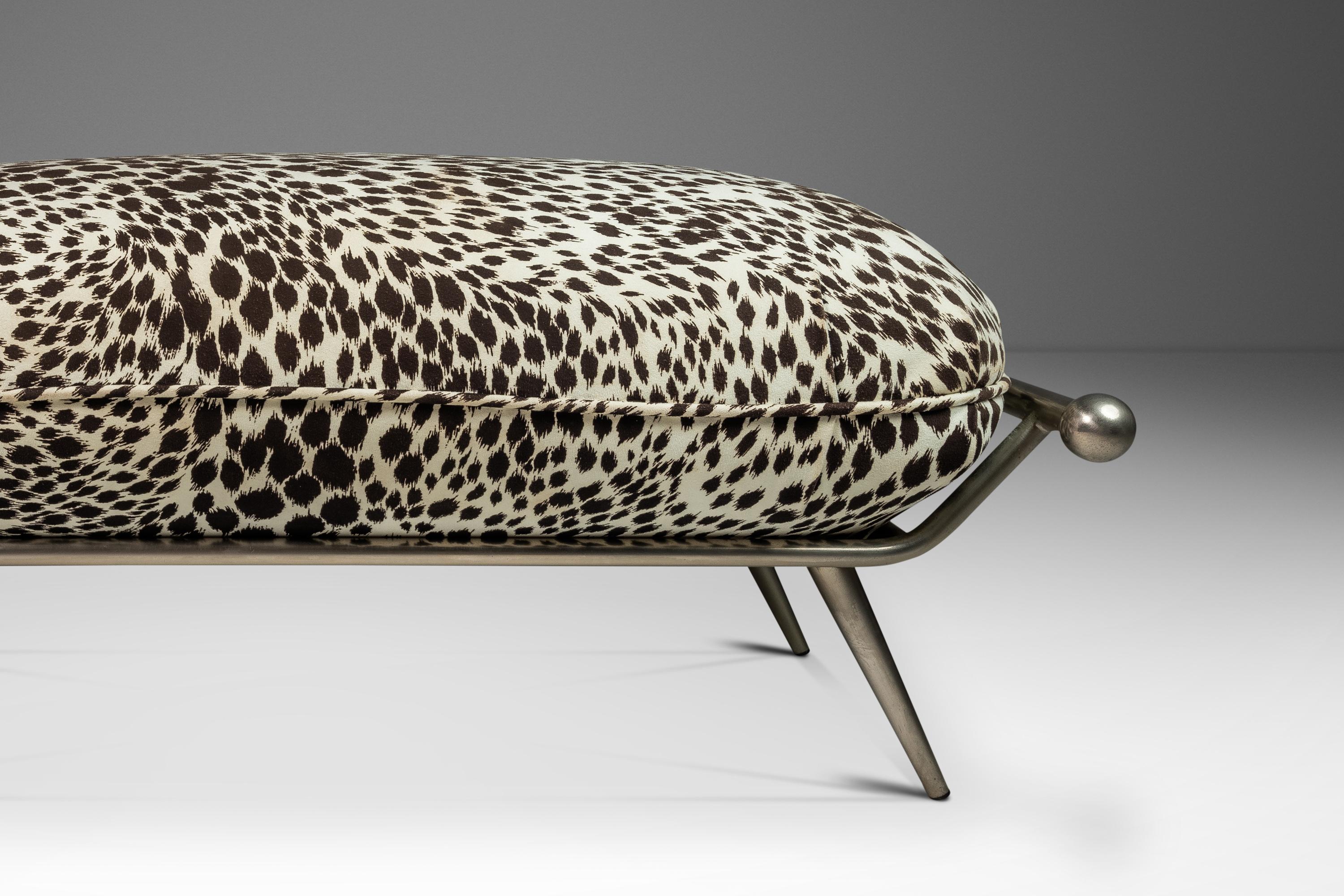 Ottoman/Bench in Animal Print by Milo Baughman for Carson's, USA, c. 1980's 6