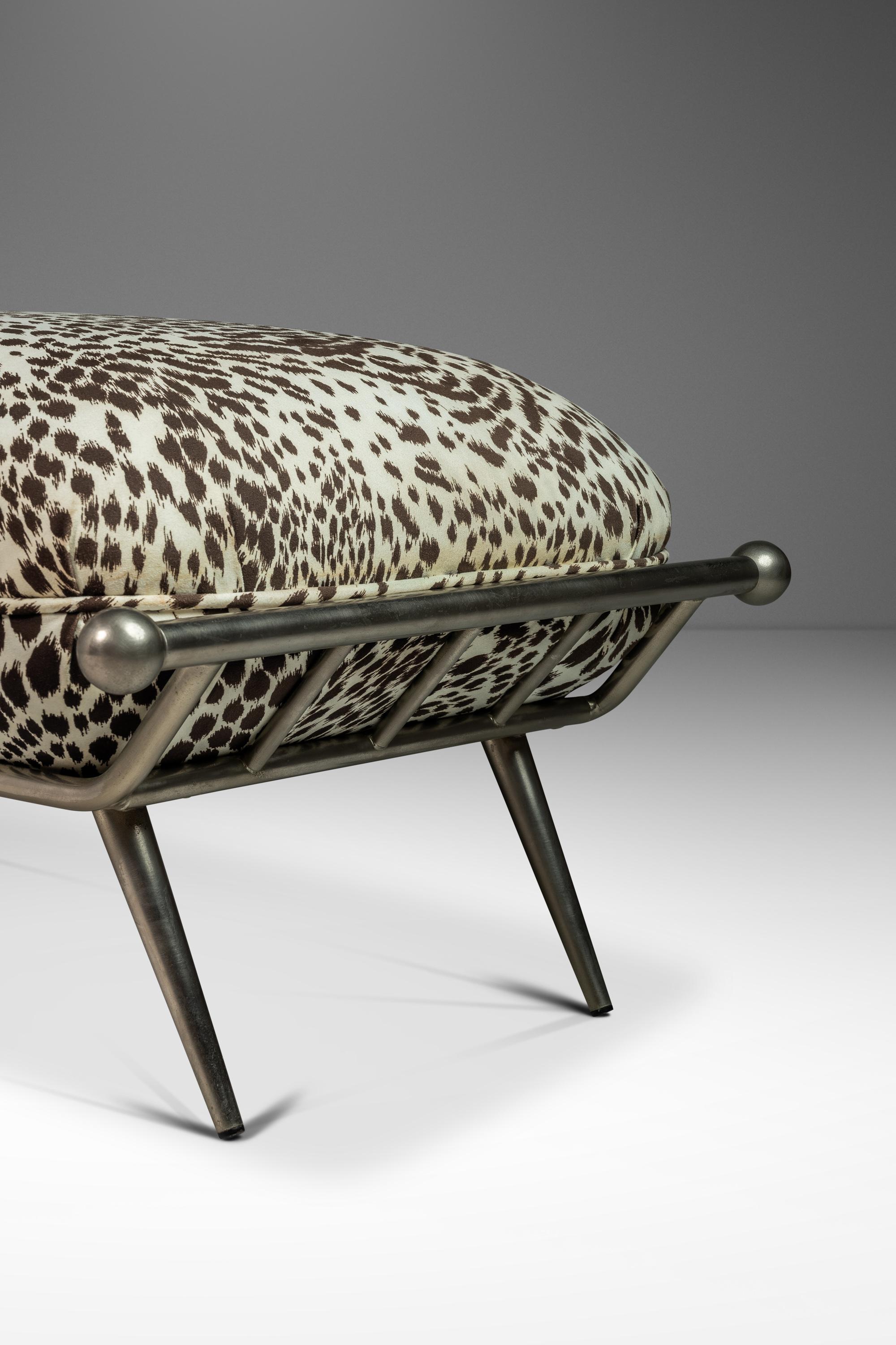 Ottoman/Bench in Animal Print by Milo Baughman for Carson's, USA, c. 1980's 10