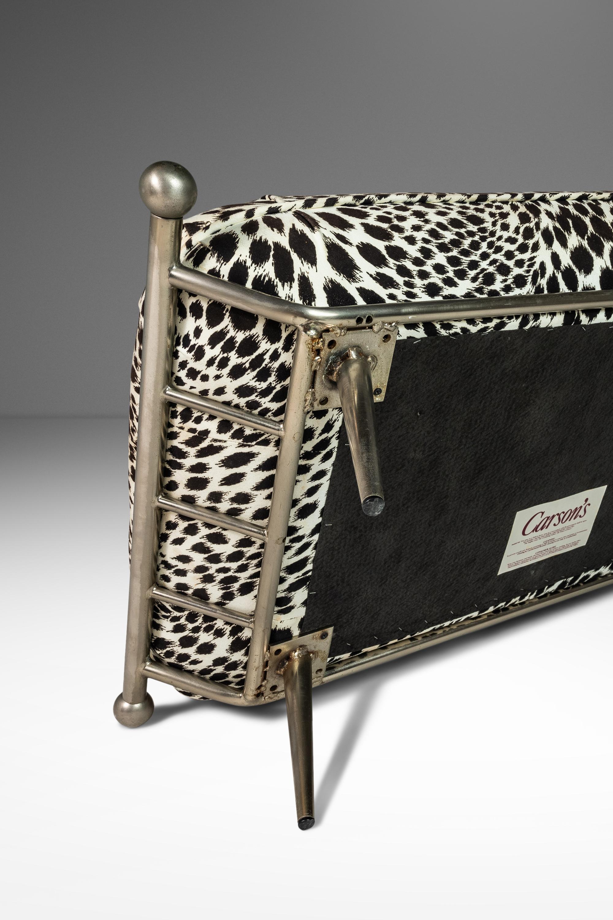 Ottoman/Bench in Animal Print by Milo Baughman for Carson's, USA, c. 1980's 11