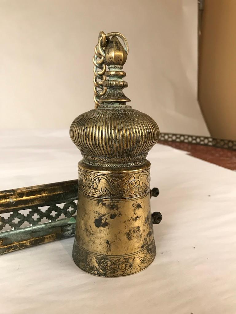 Ottoman Brass Inkwell and Pen Case Qalamdan For Sale 9