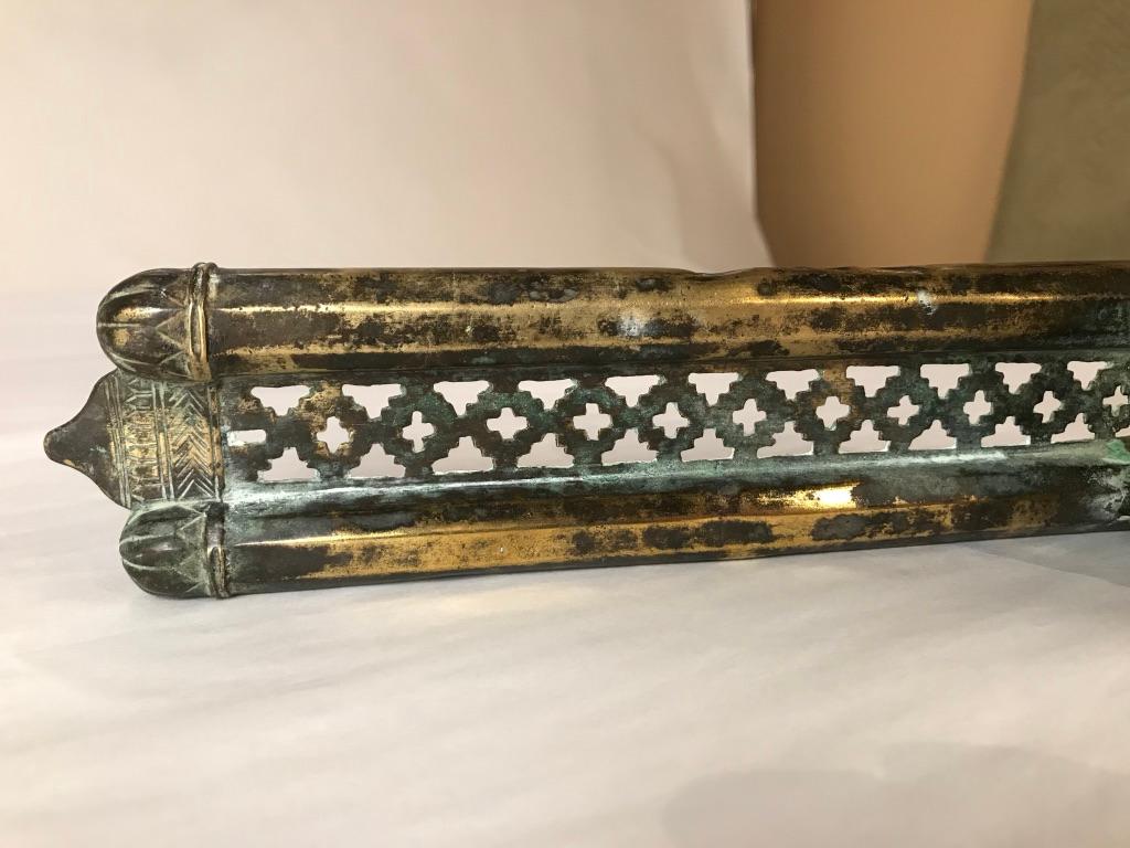 Ottoman Brass Inkwell and Pen Case Qalamdan In Good Condition For Sale In Stamford, CT