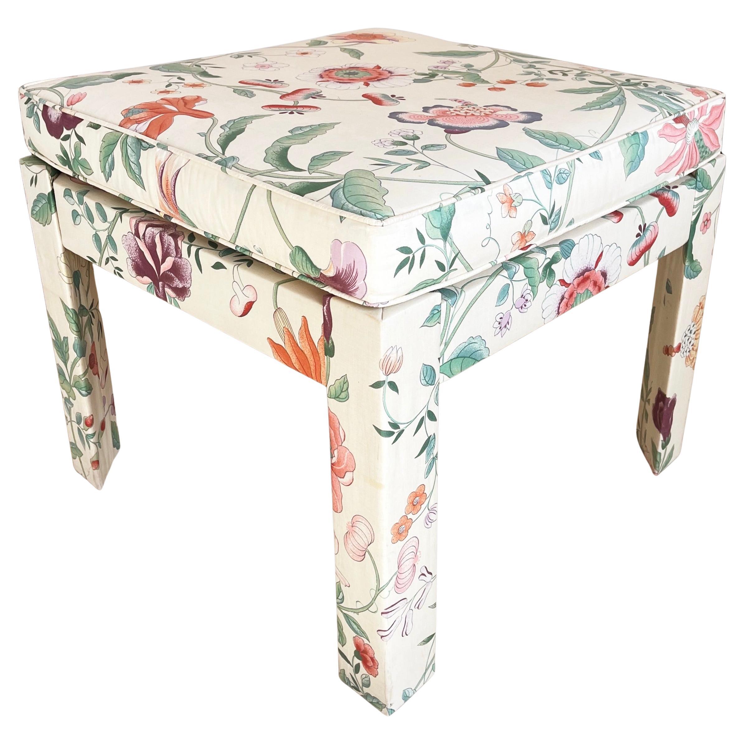 Ottoman by Patrick Frey 1980s, French Country Style upholstery, Paris
