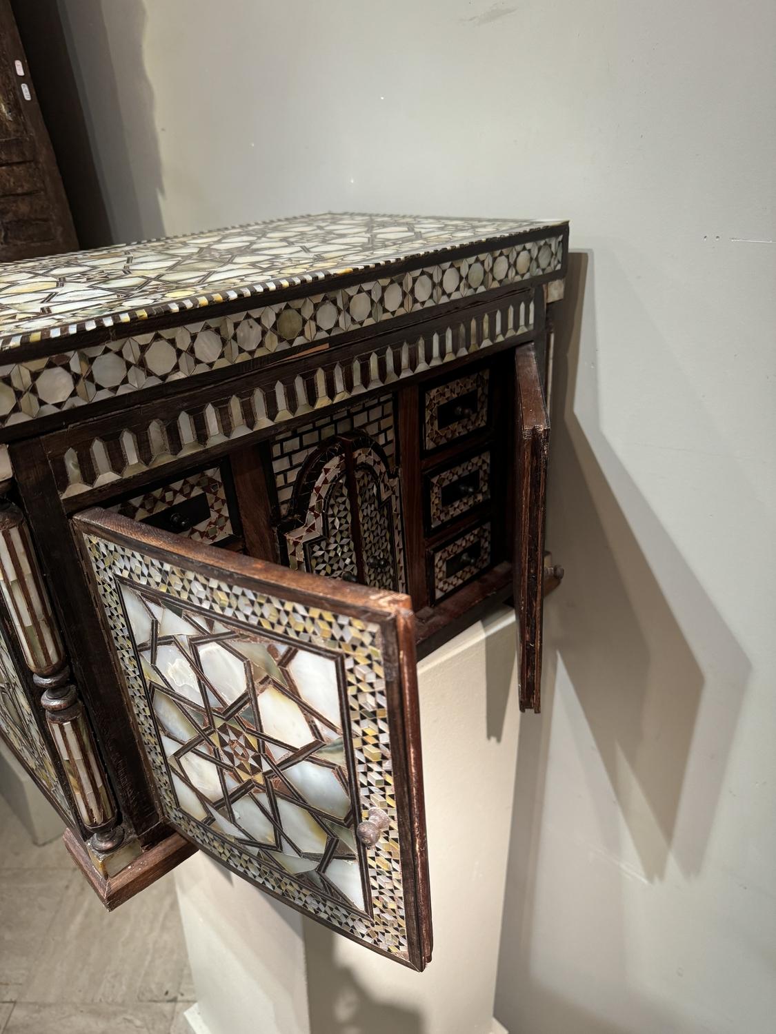 Art Deco Ottoman Cabinet in Mother-of-pearl Inlay, Syria, circa 1920