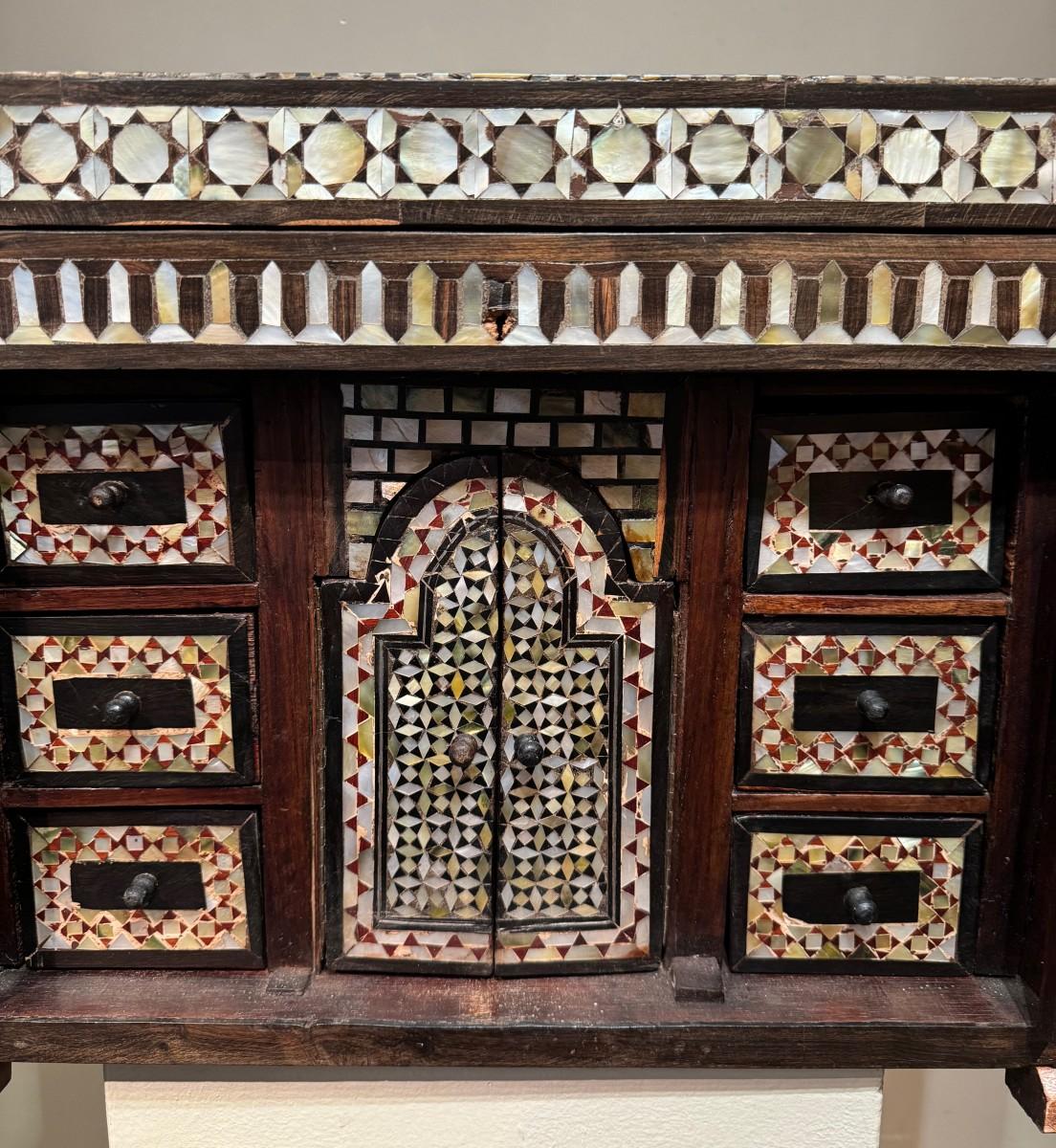 Ottoman Cabinet in Mother-of-pearl Inlay, Syria, circa 1920 2