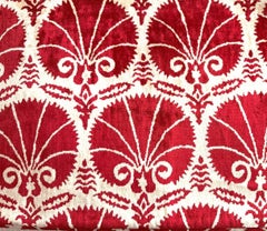 Ottoman Carnation Motif Silk Handwoven Velvet Cushion