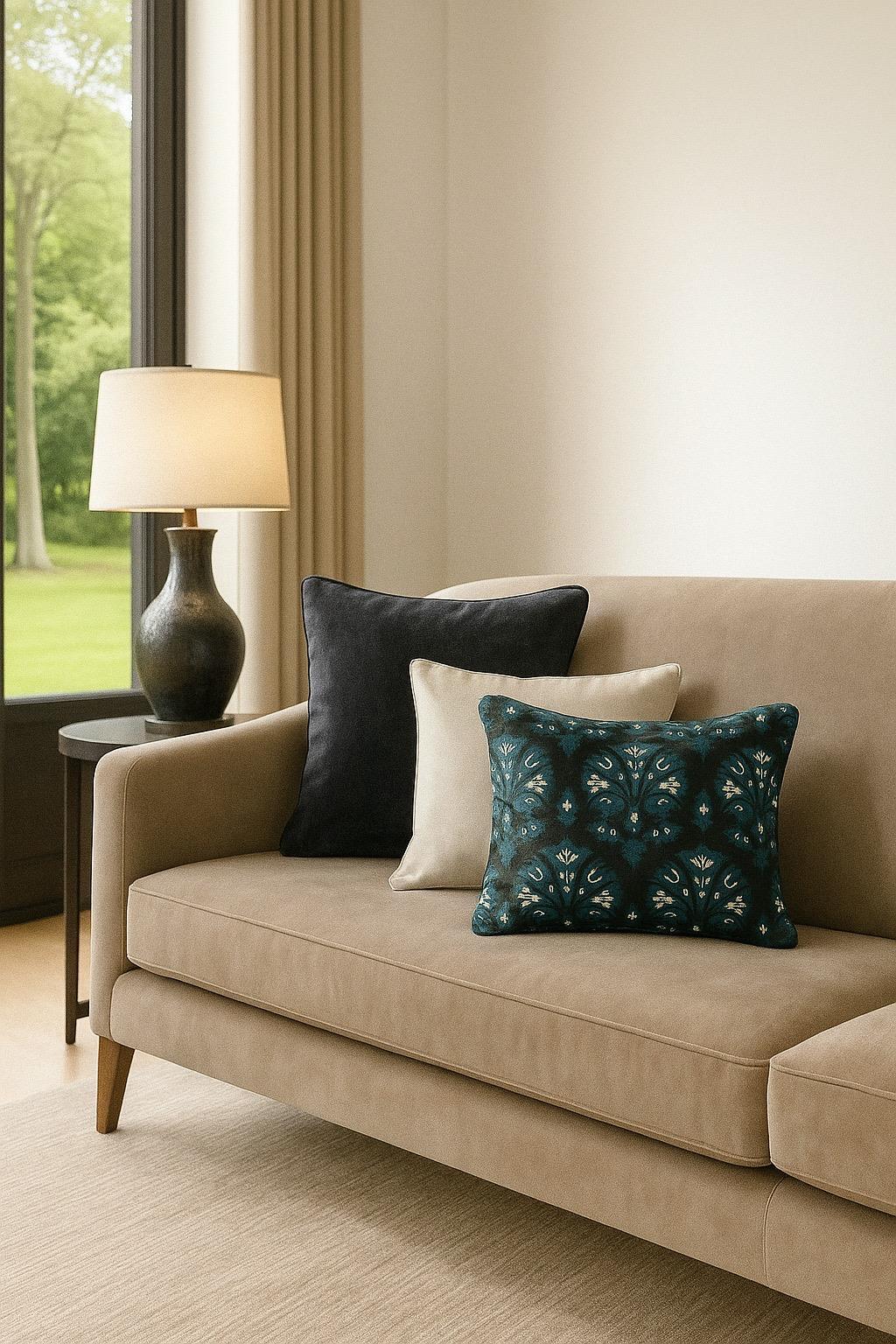 Ottomana Garofano in seta tessuta a mano e cuscino in velluto tinto a mano In condizioni Nuovo in vendita a London, GB