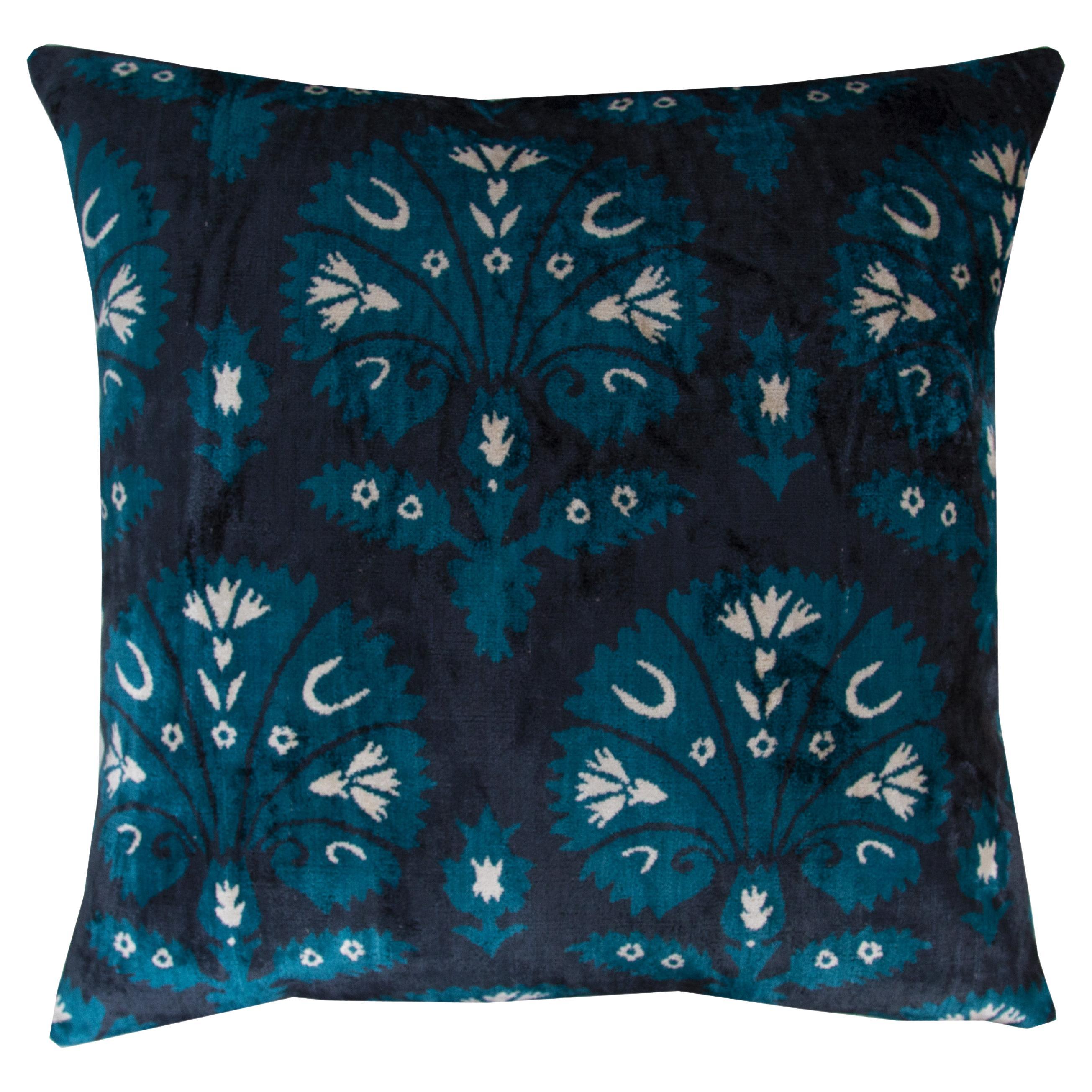 Ottoman Carnation Silk Handwoven and Hand Dyed Velvet Cushion