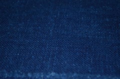 Ottoman Coffee Table Upholstered in Linen Dyed Indigo, France, circa 1860