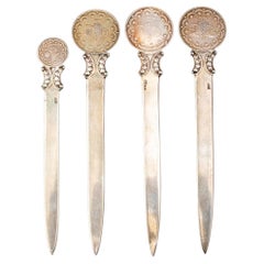 Ottoman Coin-Set Turkish Silver Letter Openers, 4
