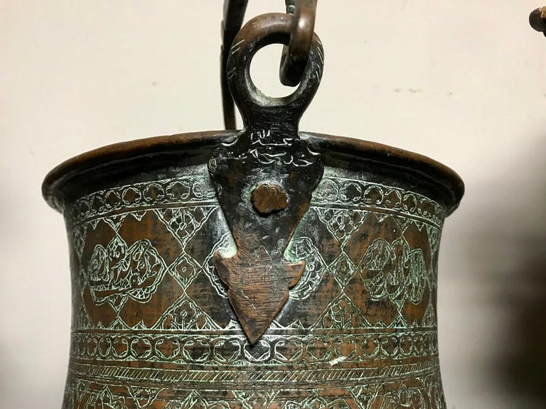 Ottoman Copper Bucket With Incised Decoration Ottoman Copper Bucket With Incised Decoration