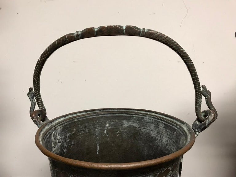 Ottoman Copper Bucket With Incised Decoration Ottoman Copper Bucket With Incised Decoration