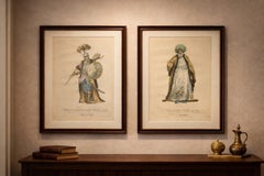 Ottoman Costume Engravings Pair, Spahi Commander & Emir Basha, 1749