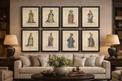 Ottoman Costume Prints, Hand-Colored Engravings, Set of 8, 1767