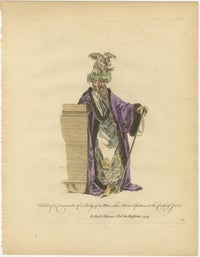 Ottoman Costume Prints Pair, Imam & Court Official, Hand-Colored 1749, view 4