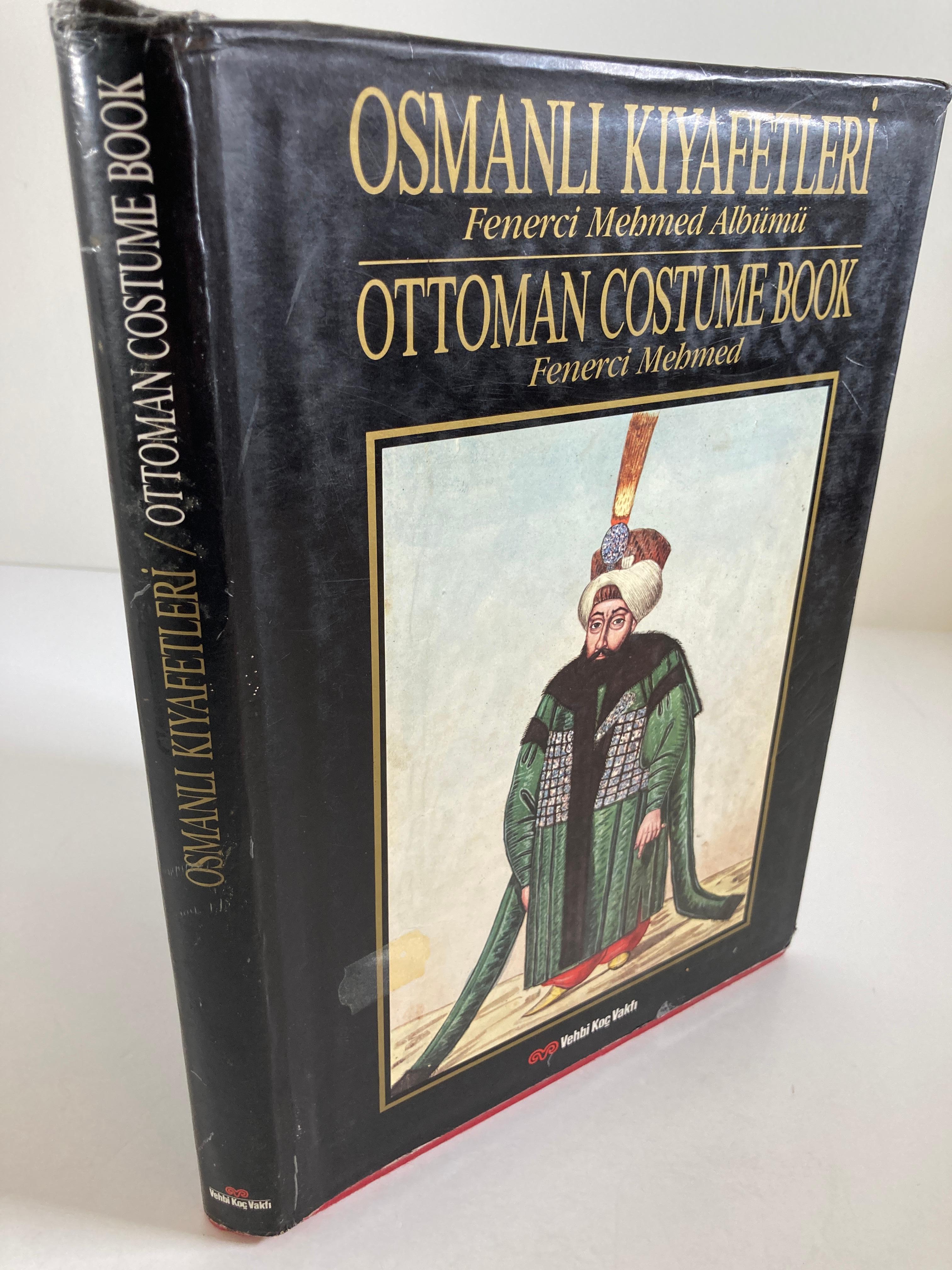 Ottoman Costume Book (Turkish) Hardcover, January 1, 1986.
by Fenerci Mehmed Fenerci MehmeT Album (Author)
From the 15th century on, Europeans attempted to become acquainted with the Turks, who were the representatives of a growing and ever more