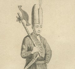 Ottoman Court Attendants and Soldiers – 1734 Print of Imperial Palace Figures