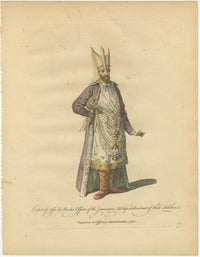 Ottoman Court Figures, Hand-Colored Costume Engravings Pair, c.1749, view 3