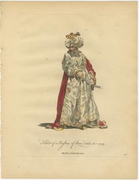 Ottoman Court Figures, Hand-Colored Costume Engravings Pair, c.1749, view 4