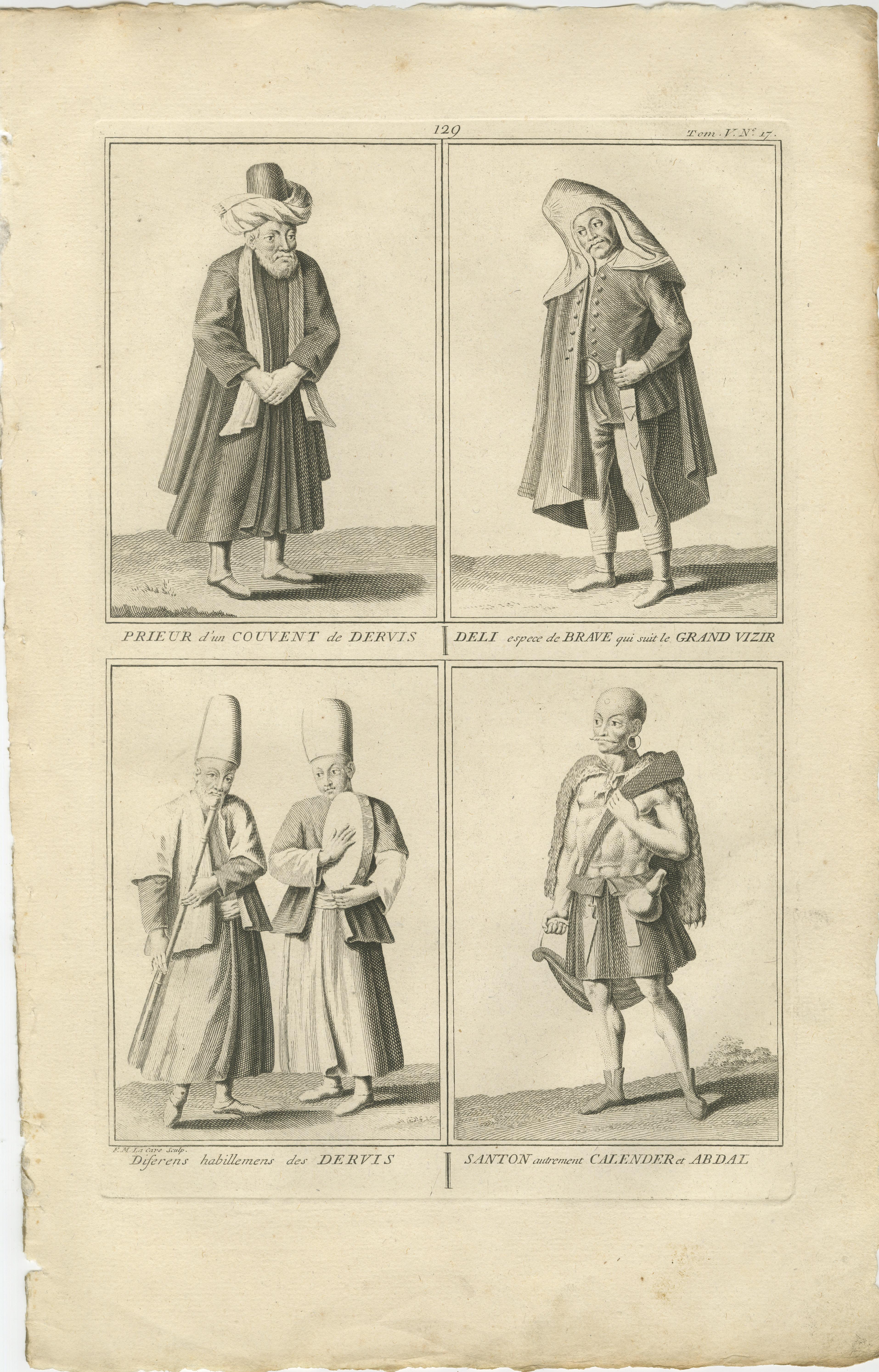 Costumes et soldats ottomans du 18e siècle, gravés en 1734 en vente 4