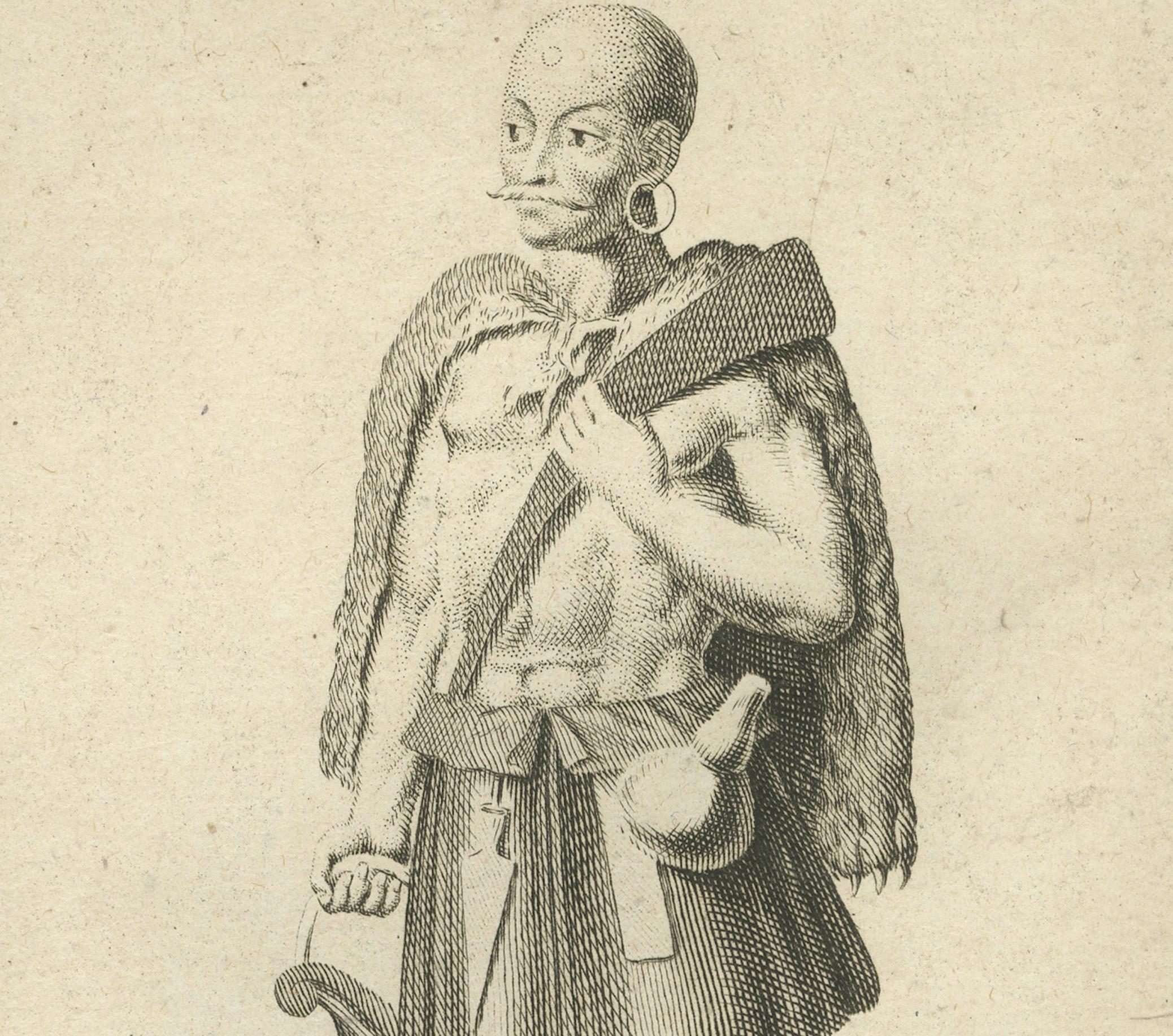 Gravé Costumes et soldats ottomans du 18e siècle, gravés en 1734 en vente