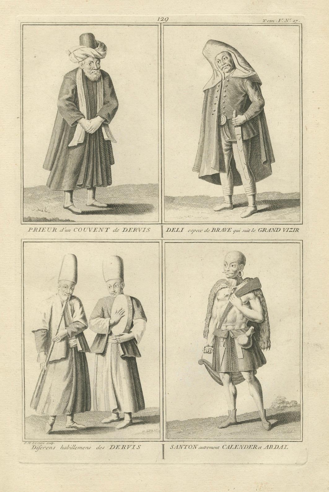 Costumes et soldats ottomans du 18e siècle, gravés en 1734 en vente 3