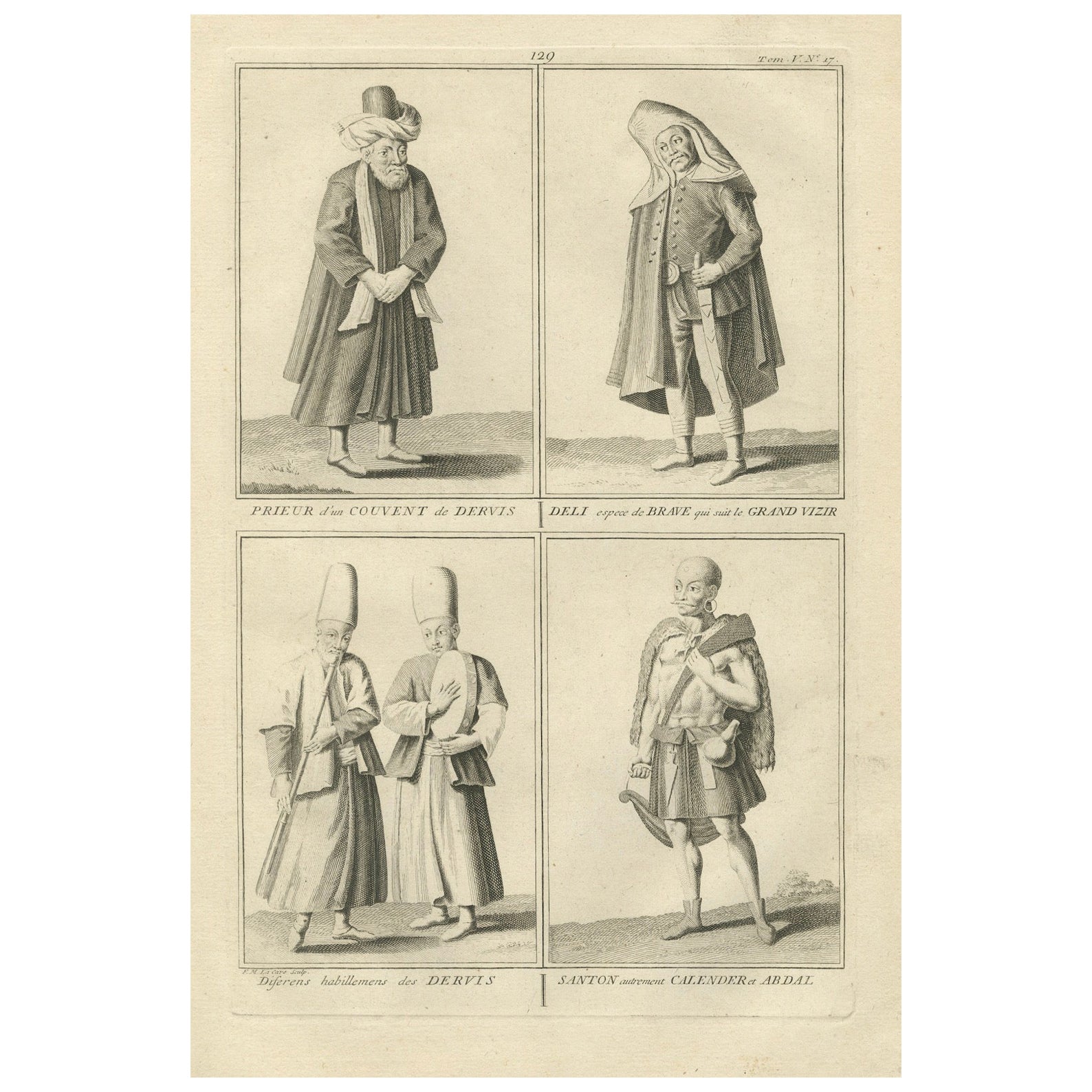 Costumes et soldats ottomans du 18e siècle, gravés en 1734