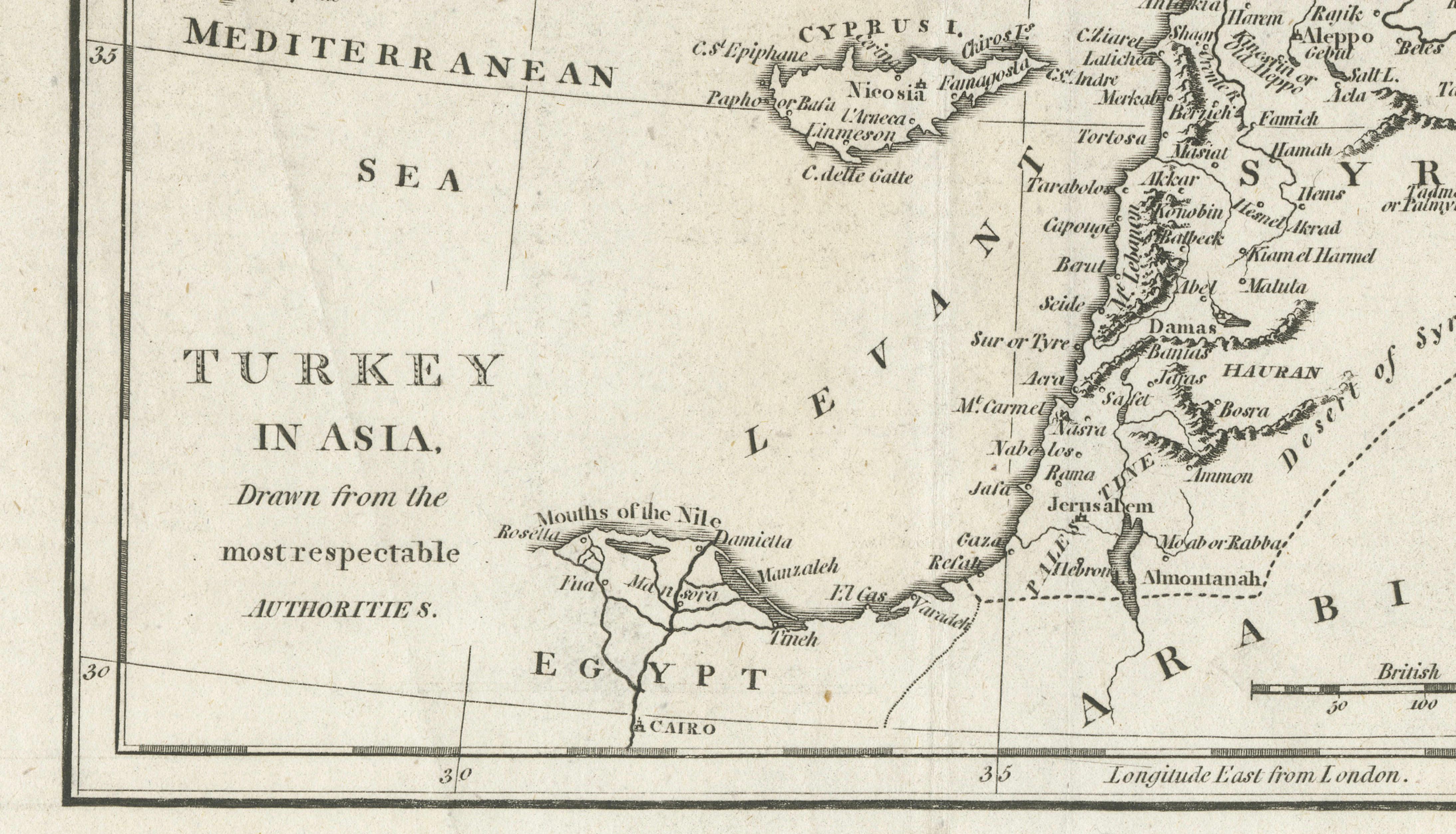Ottoman Empire Map — Turkey in Asia, Syria & Mesopotamia, c.1830