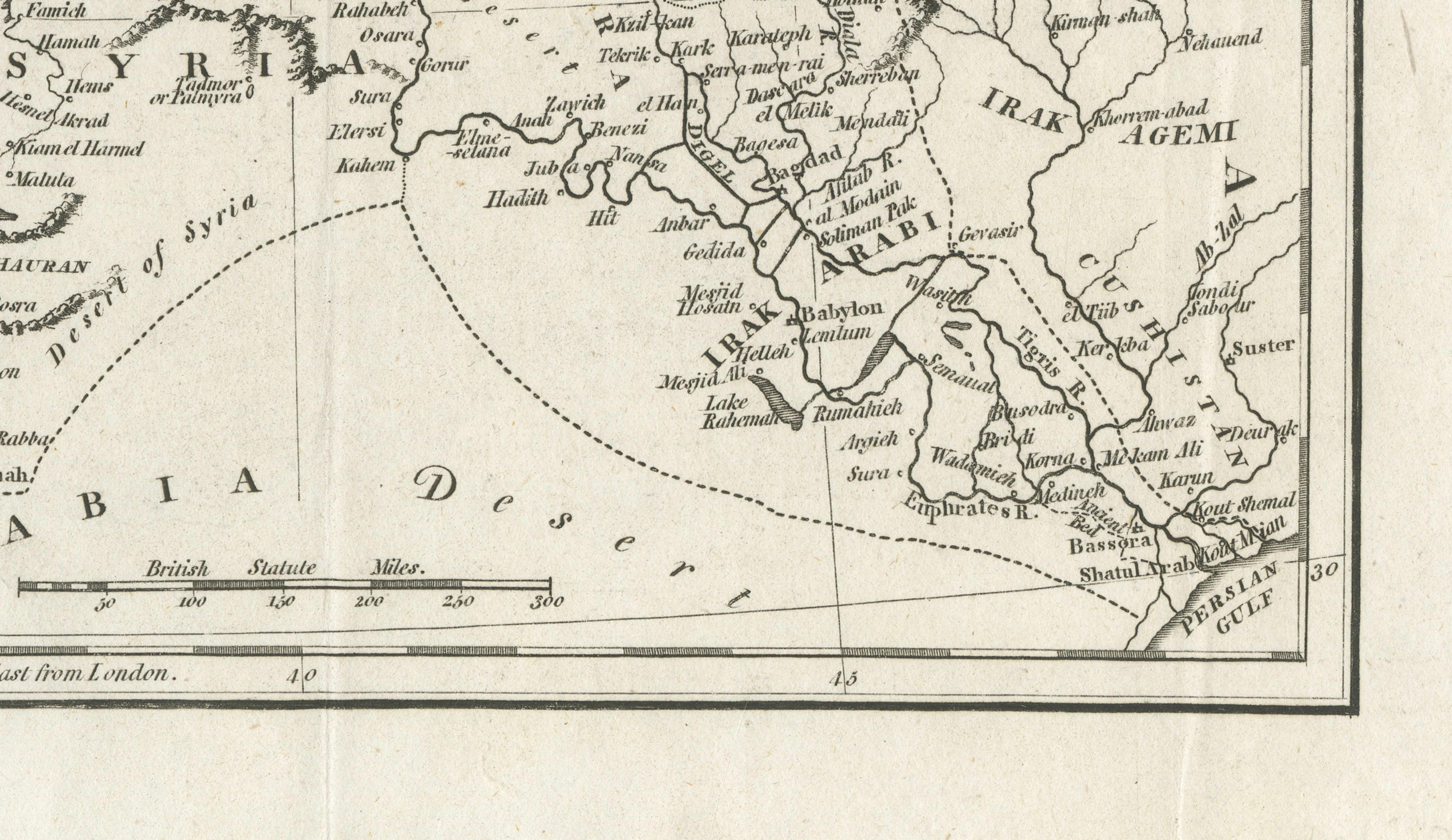 Ottoman Empire Map — Turkey in Asia, Syria & Mesopotamia, c.1830