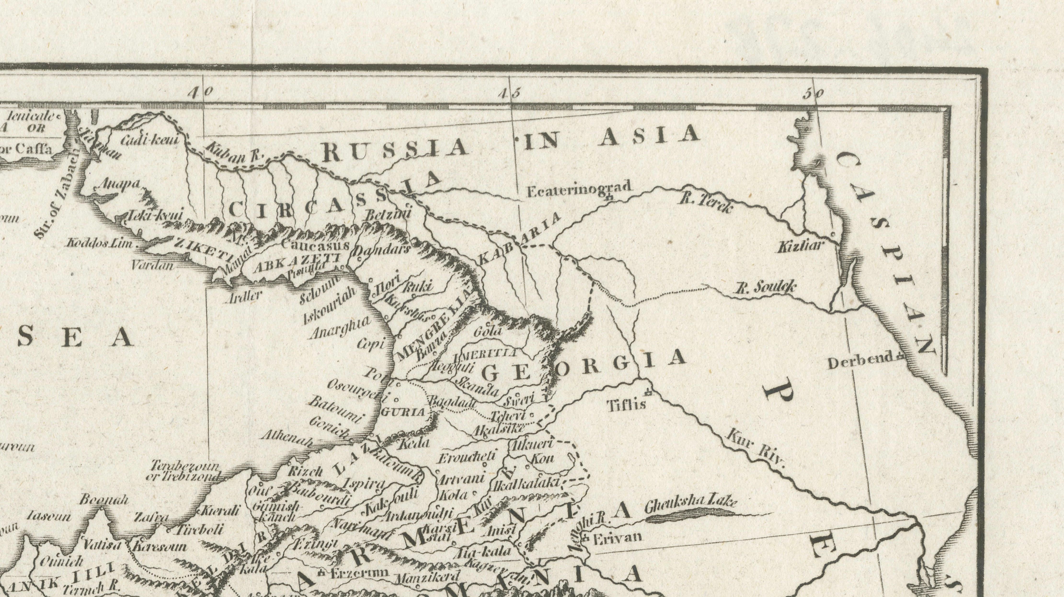 Ottoman Empire Map — Turkey in Asia, Syria & Mesopotamia, c.1830