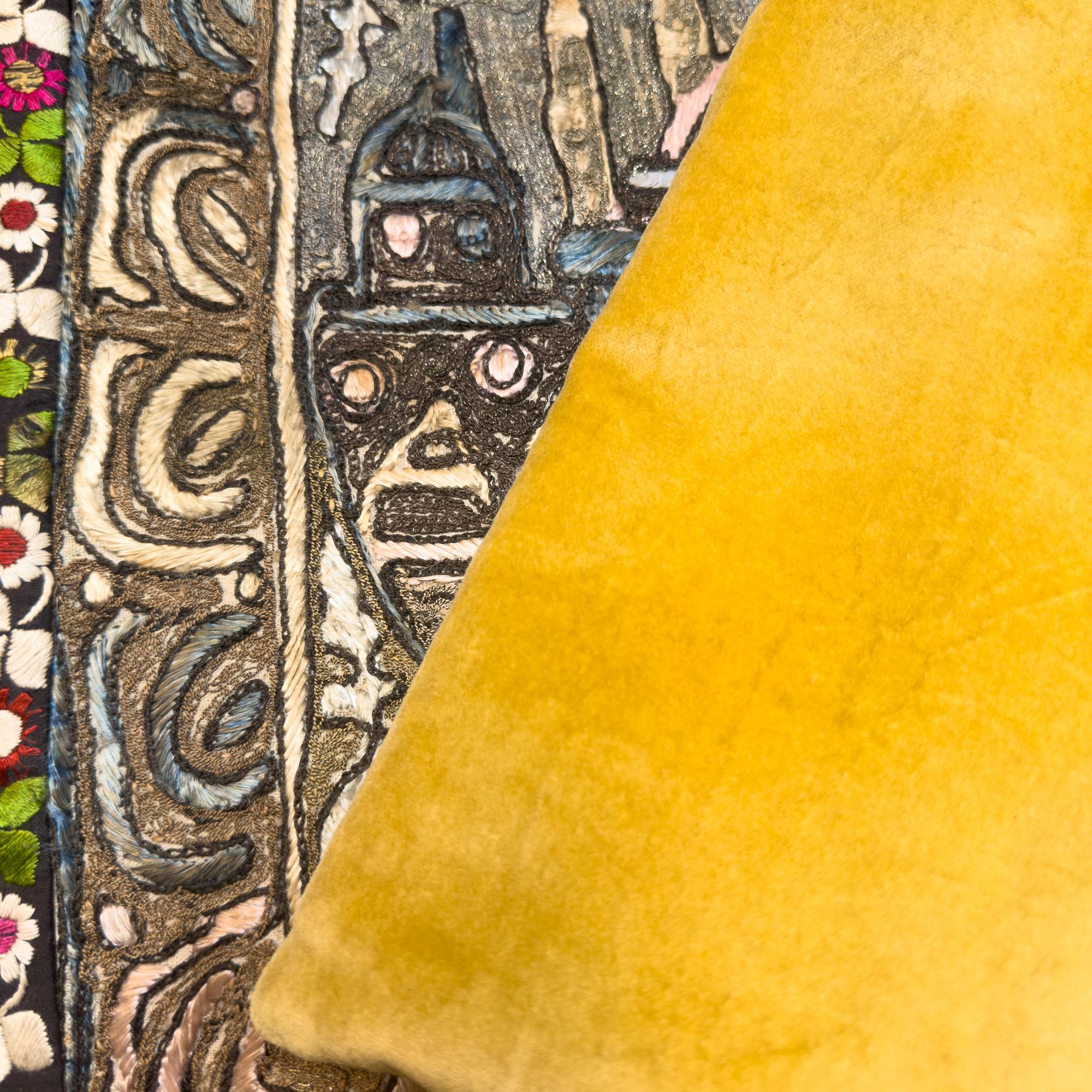 Turc Housse de coussin Minaret brodée Ottoman-Era en vente